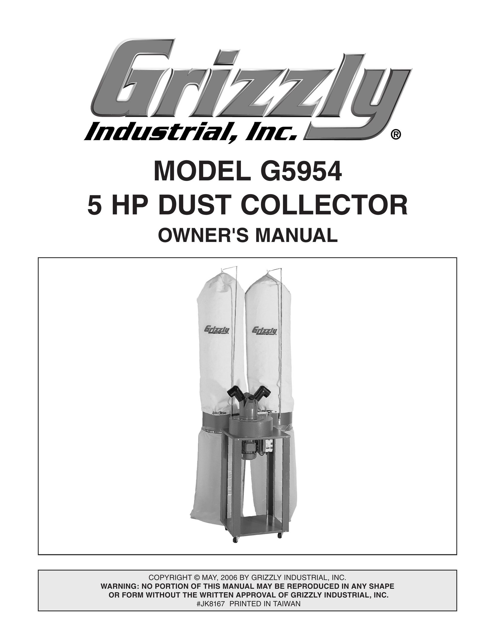 Grizzly G5954 Dust Collector User Manual