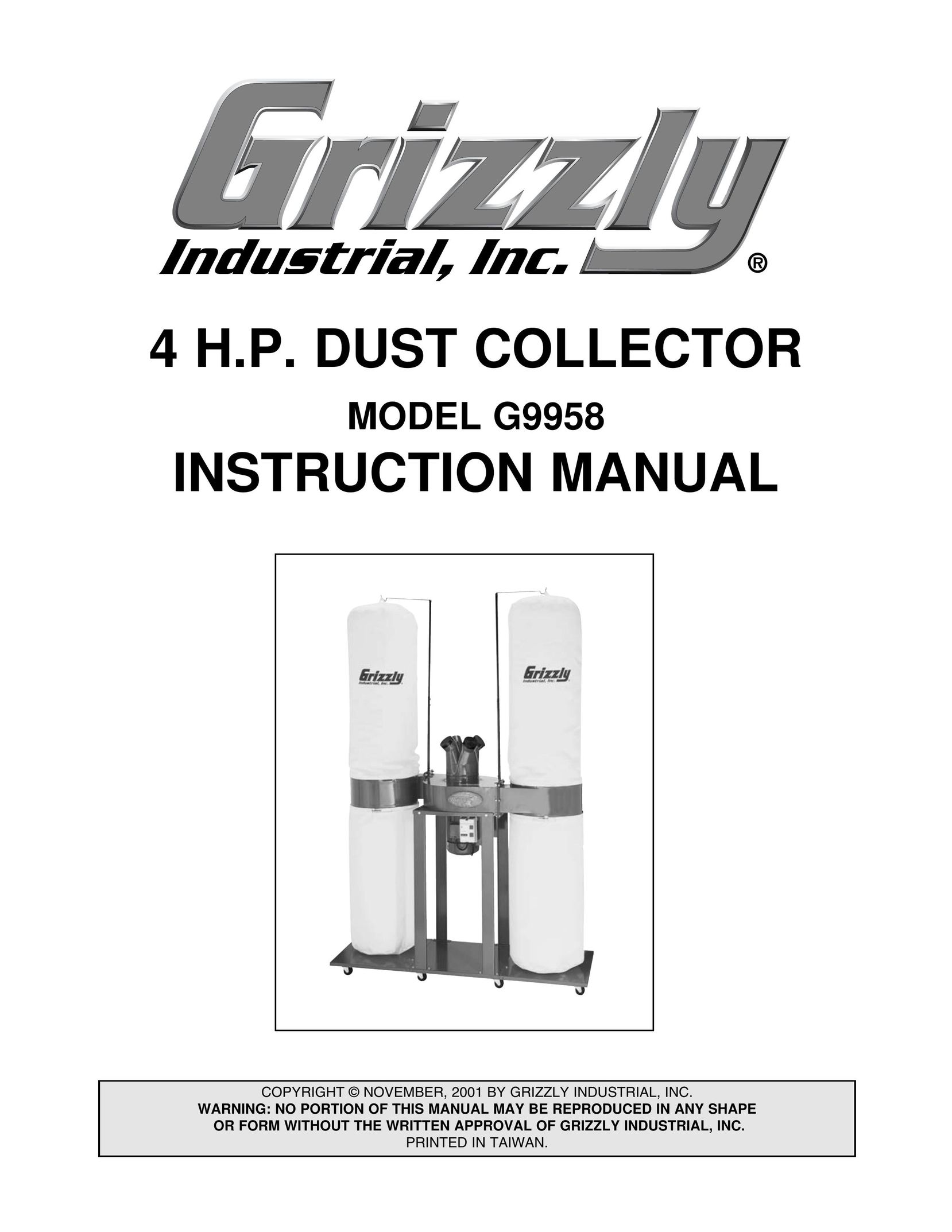 Grizzly G9958 Dust Collector User Manual