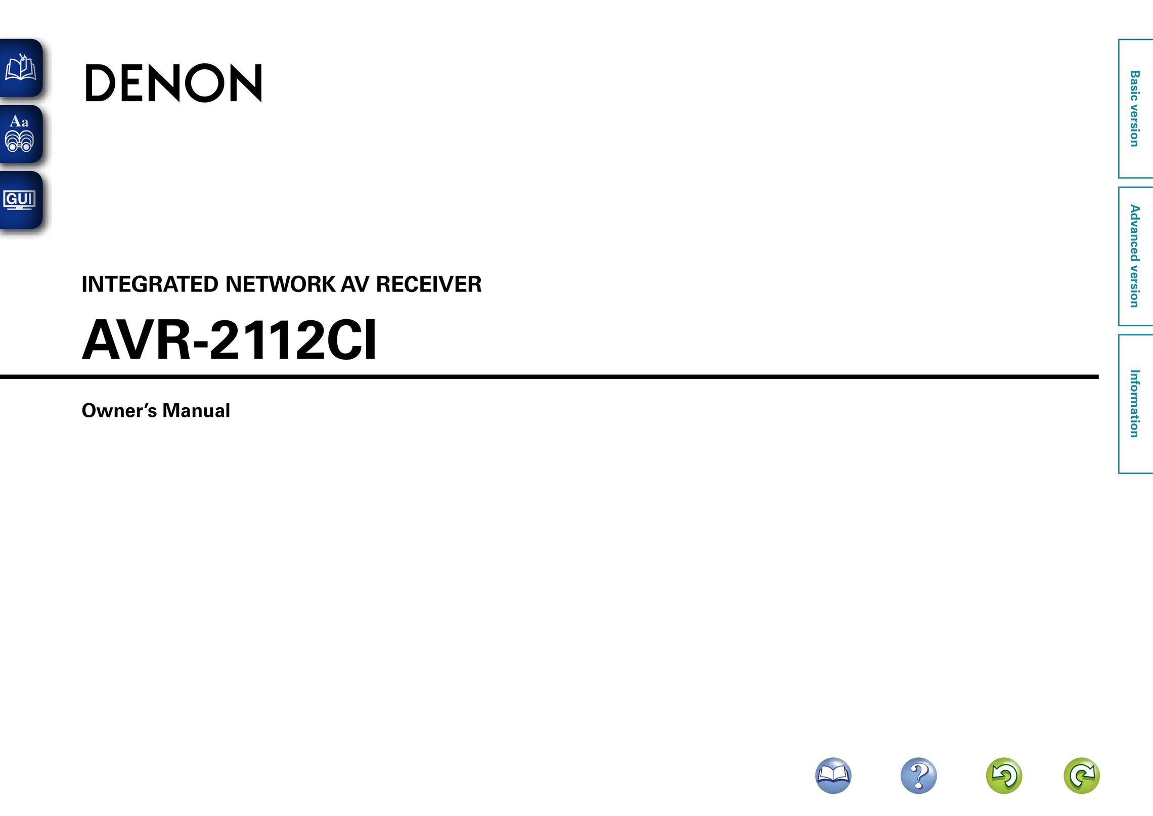 Denon AVR-2112CI Engraver User Manual