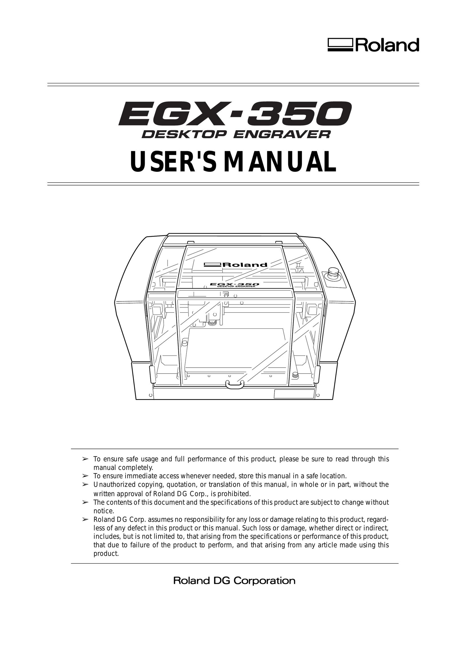 Roland EGX-350 Engraver User Manual