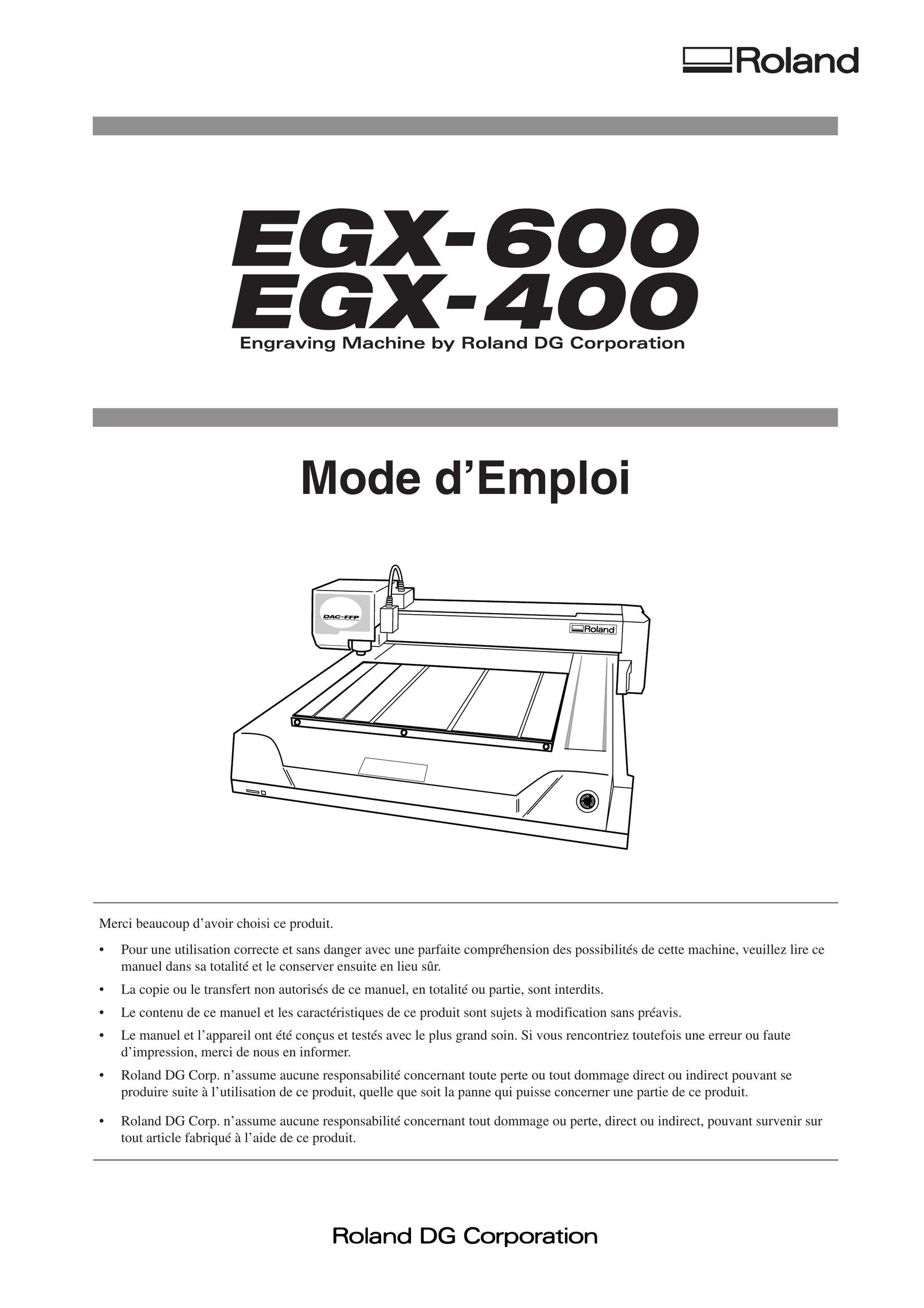 Roland EGX-400 Engraver User Manual