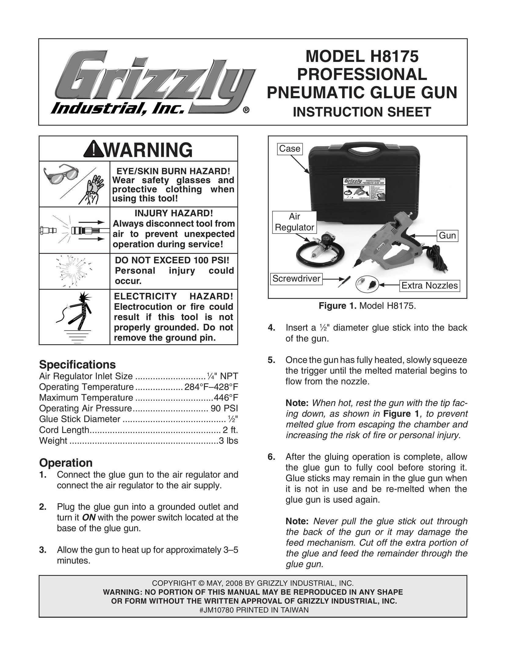 Grizzly H8175 Glue Gun User Manual