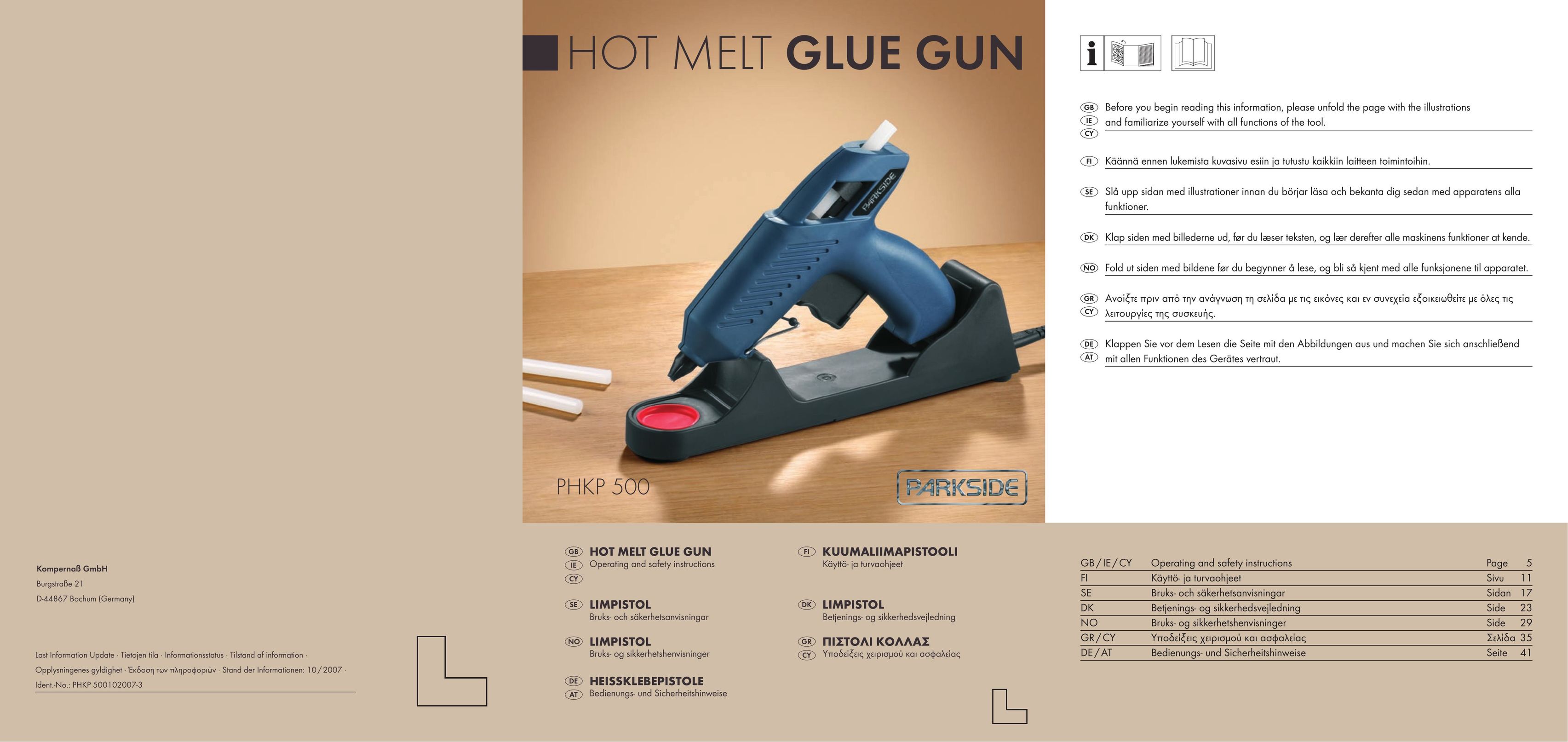 Kompernass PHKP 500 Glue Gun User Manual