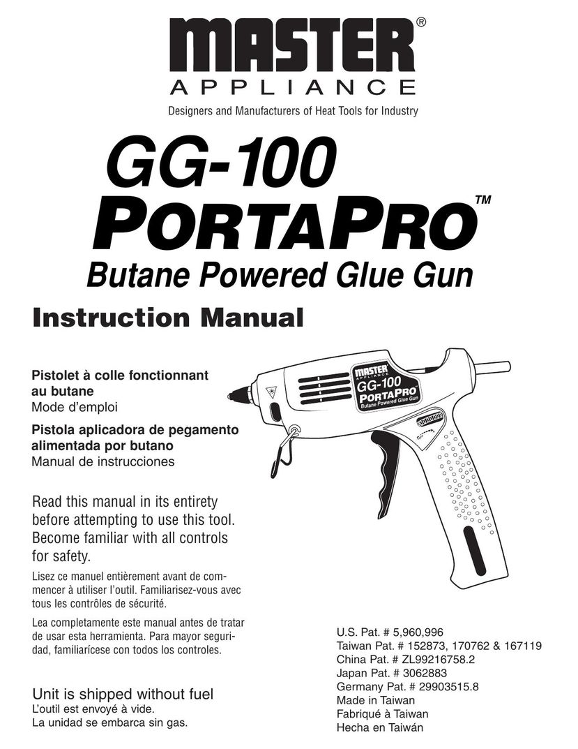 Master Appliance GG-100 Glue Gun User Manual
