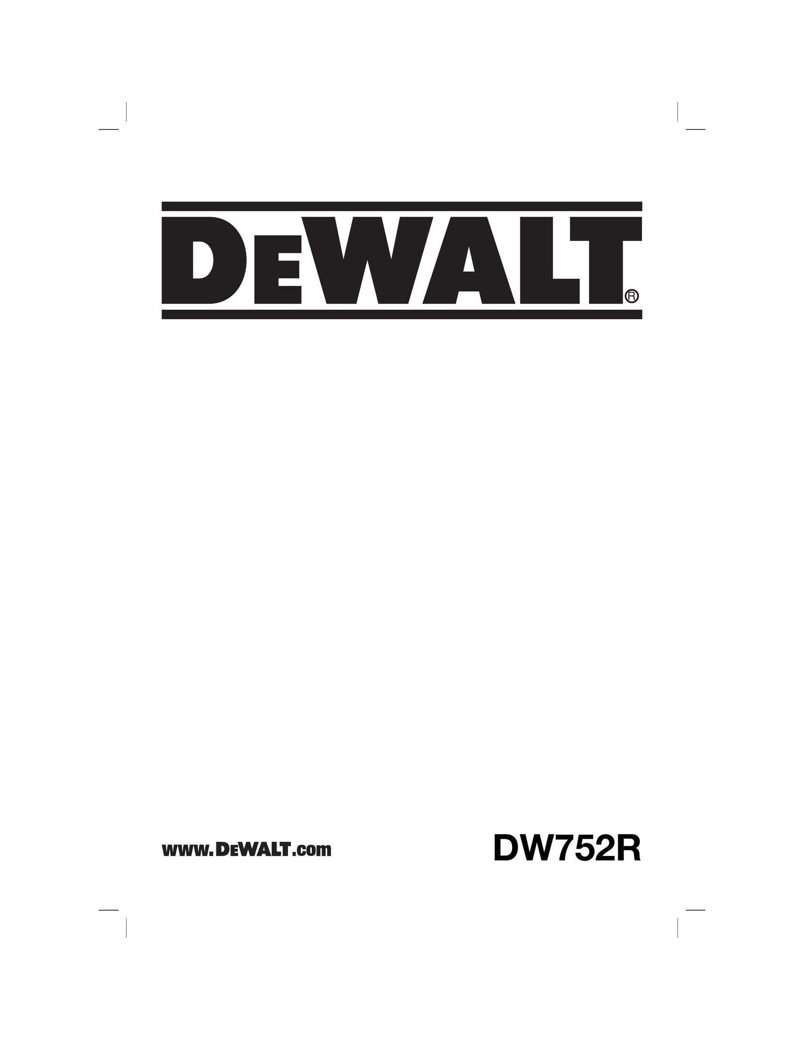DeWalt DW752R Grinder User Manual