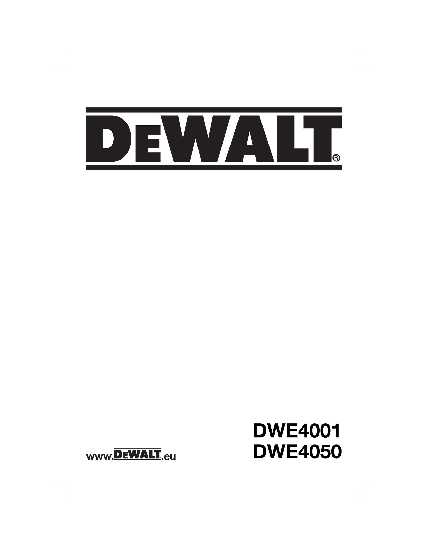 DeWalt DWE4001 Grinder User Manual
