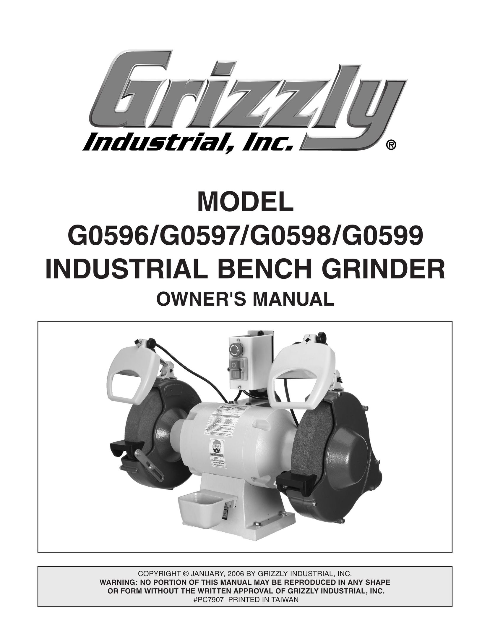 Grizzly G0596 Grinder User Manual