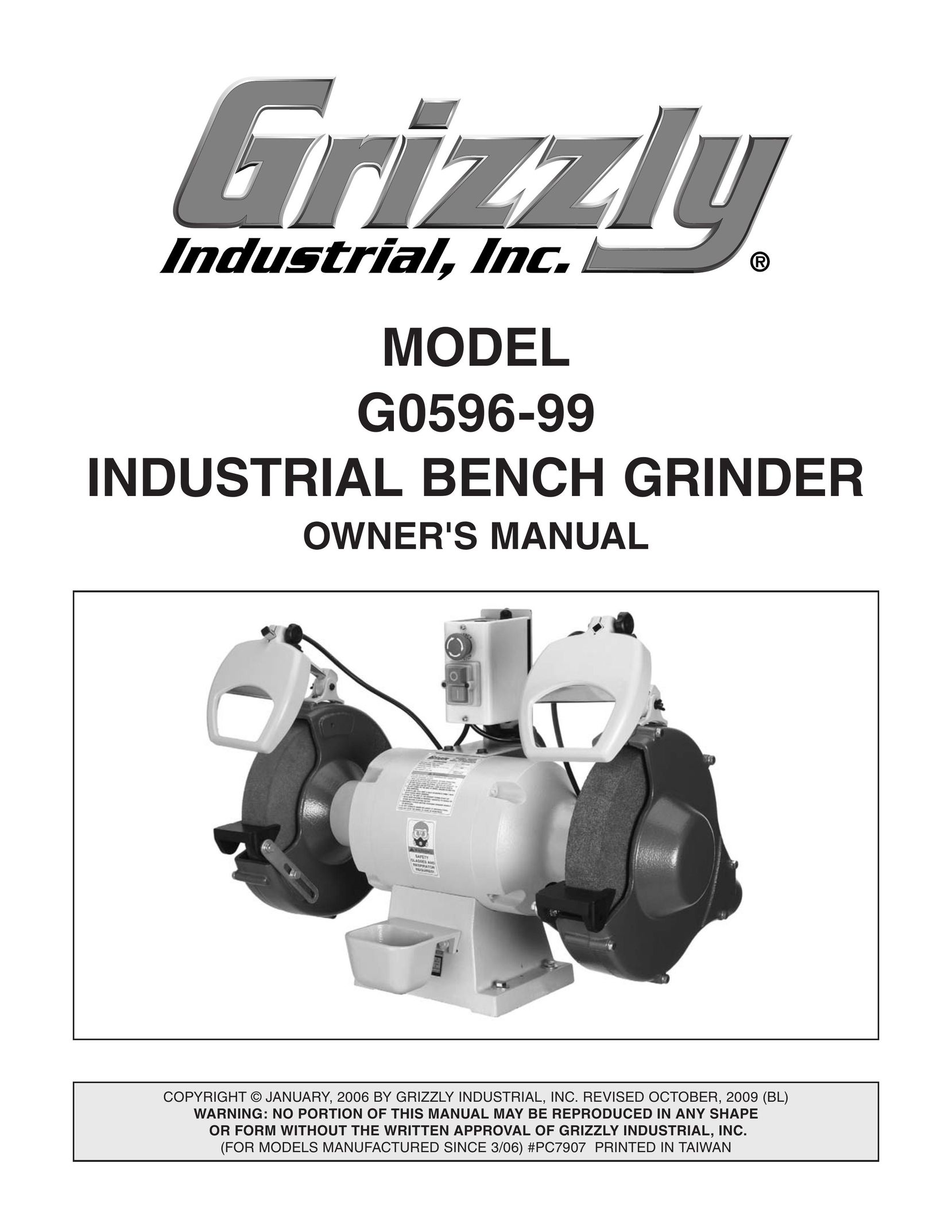 Grizzly G0596-99 Grinder User Manual