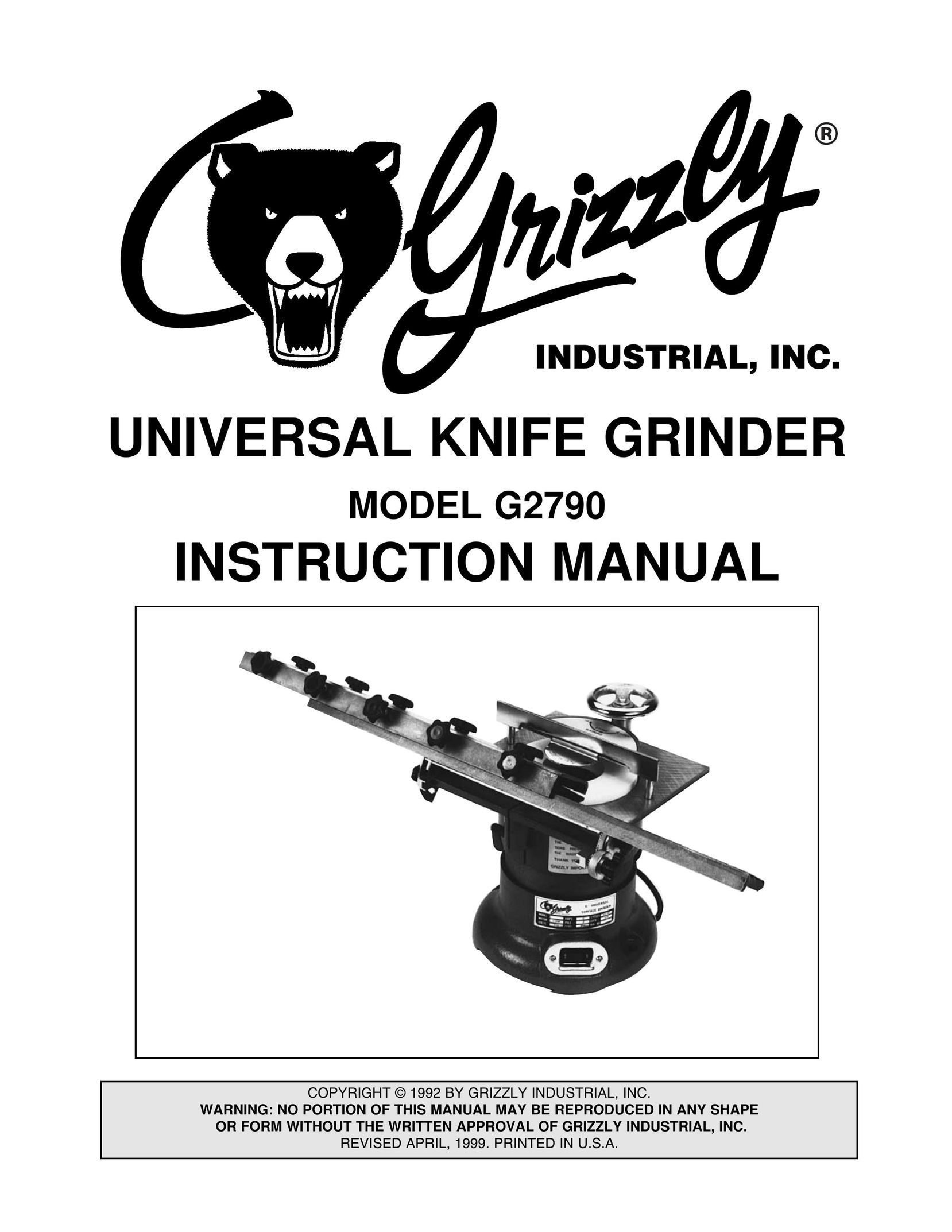 Grizzly G2790 Grinder User Manual
