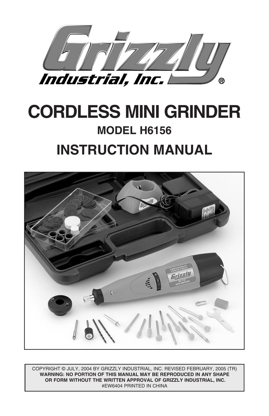 Grizzly H6156 Grinder User Manual