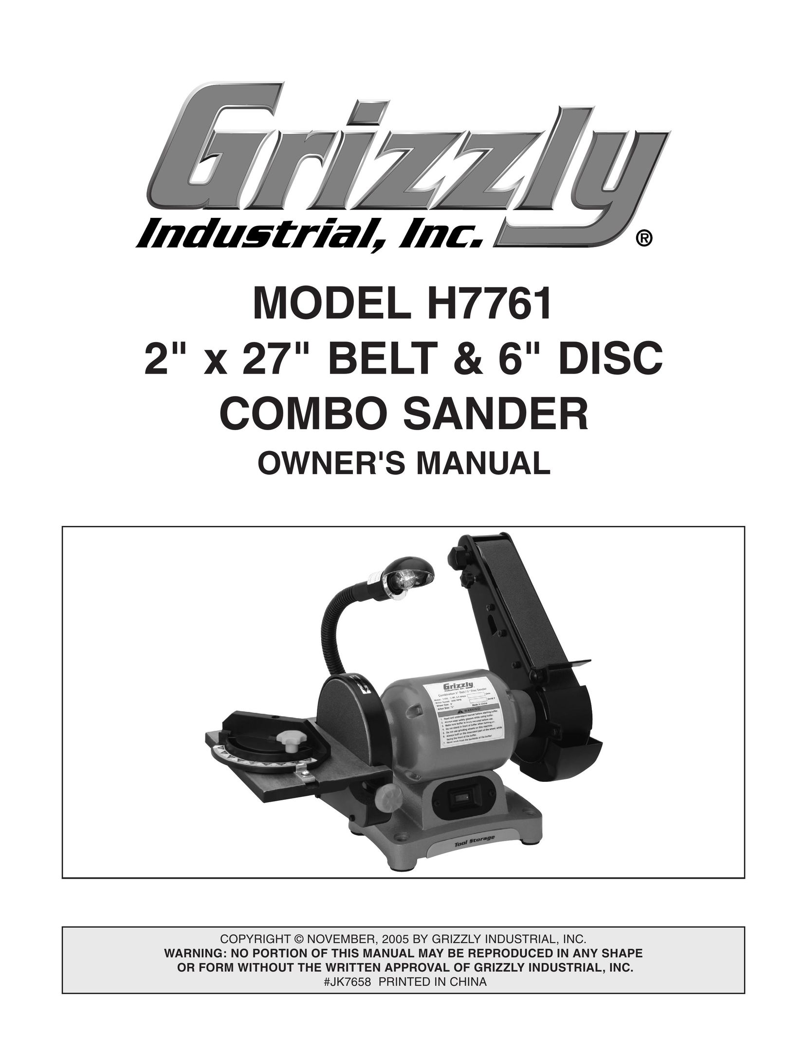 Grizzly H7761 Grinder User Manual