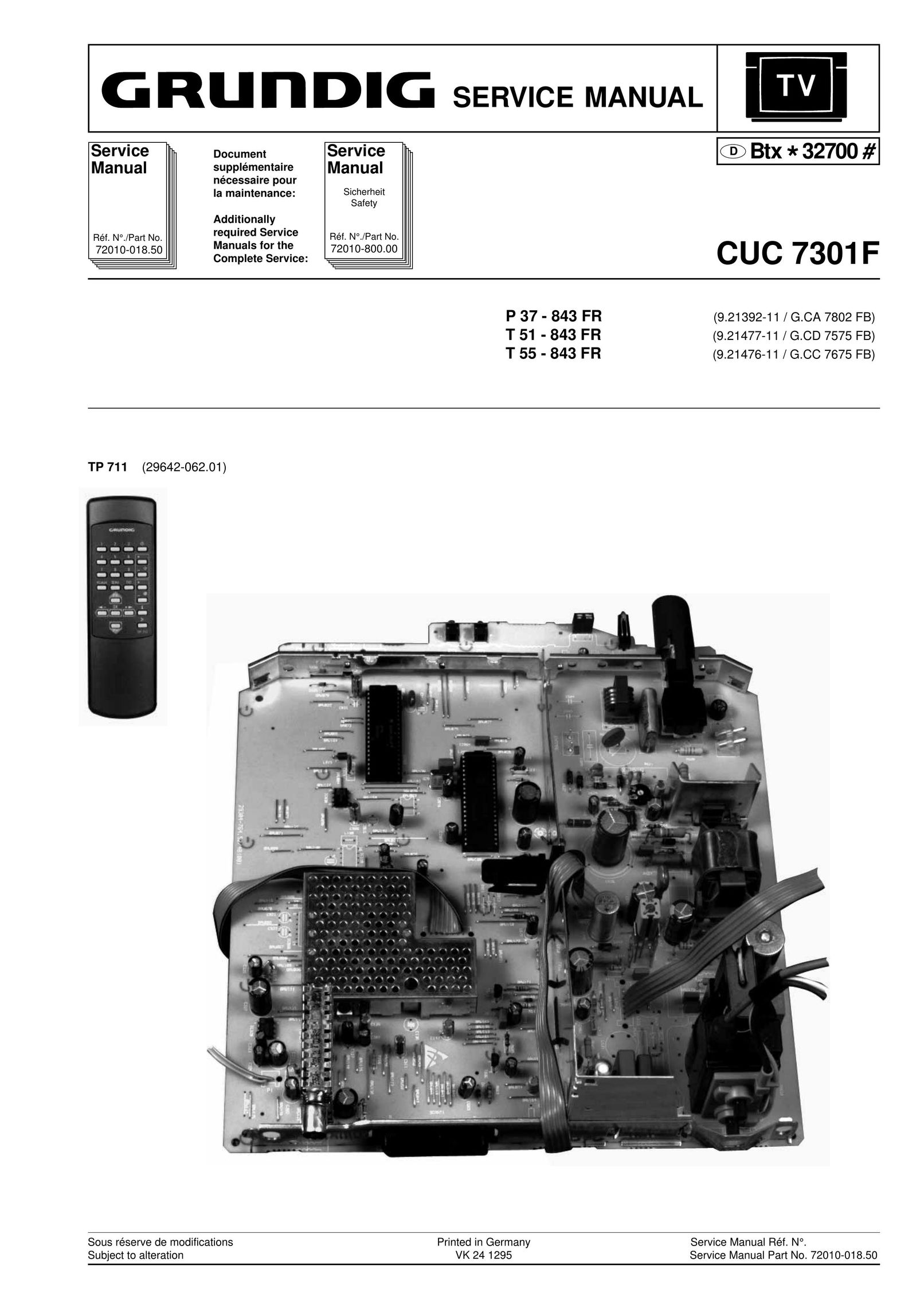 Grundig CUC 7301F Grinder User Manual