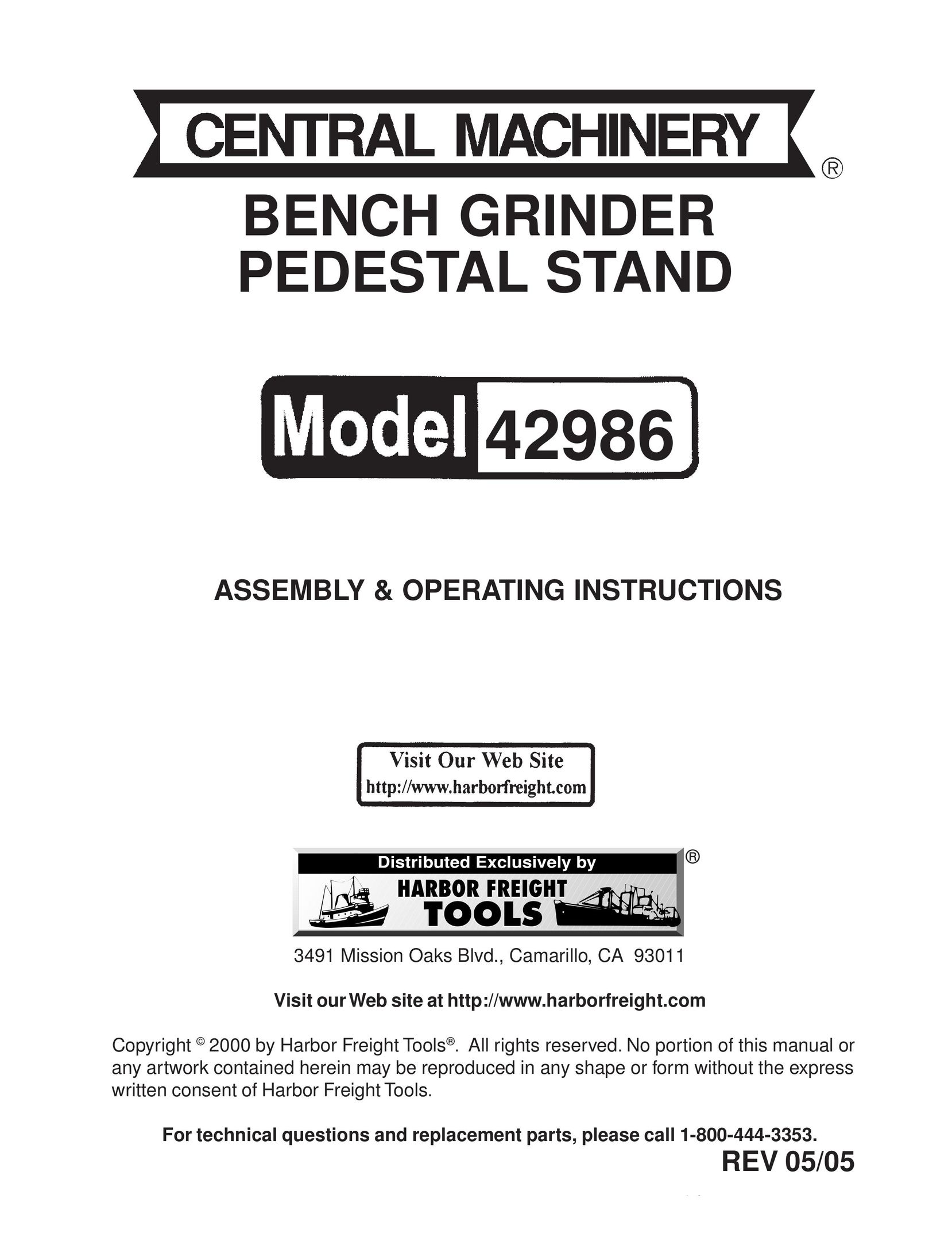 Harbor Freight Tools 42986 Grinder User Manual