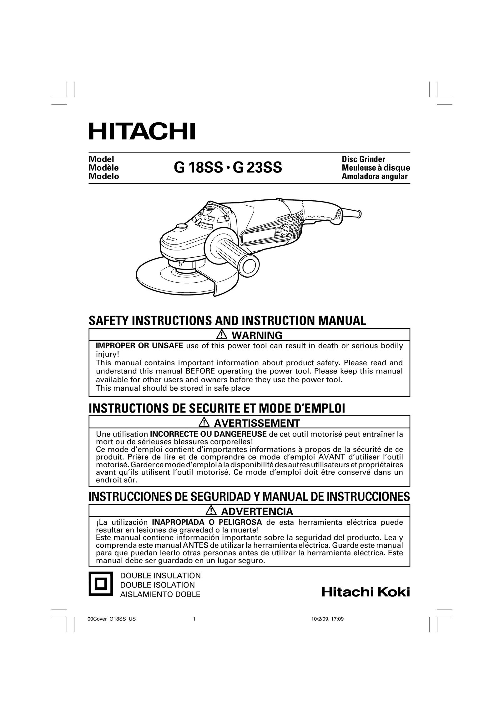 Hitachi G 23SS Grinder User Manual
