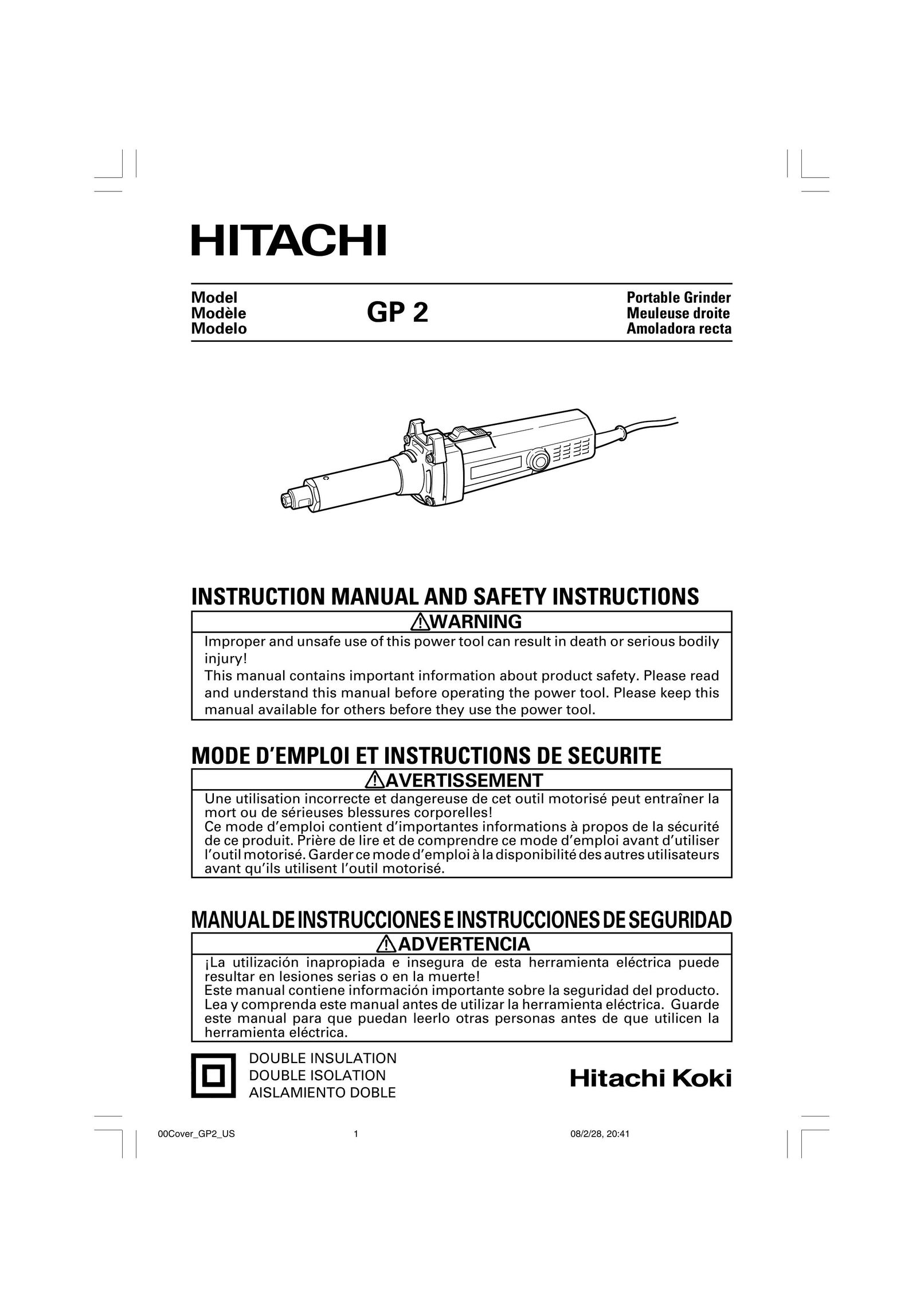 Hitachi GP 2 Grinder User Manual
