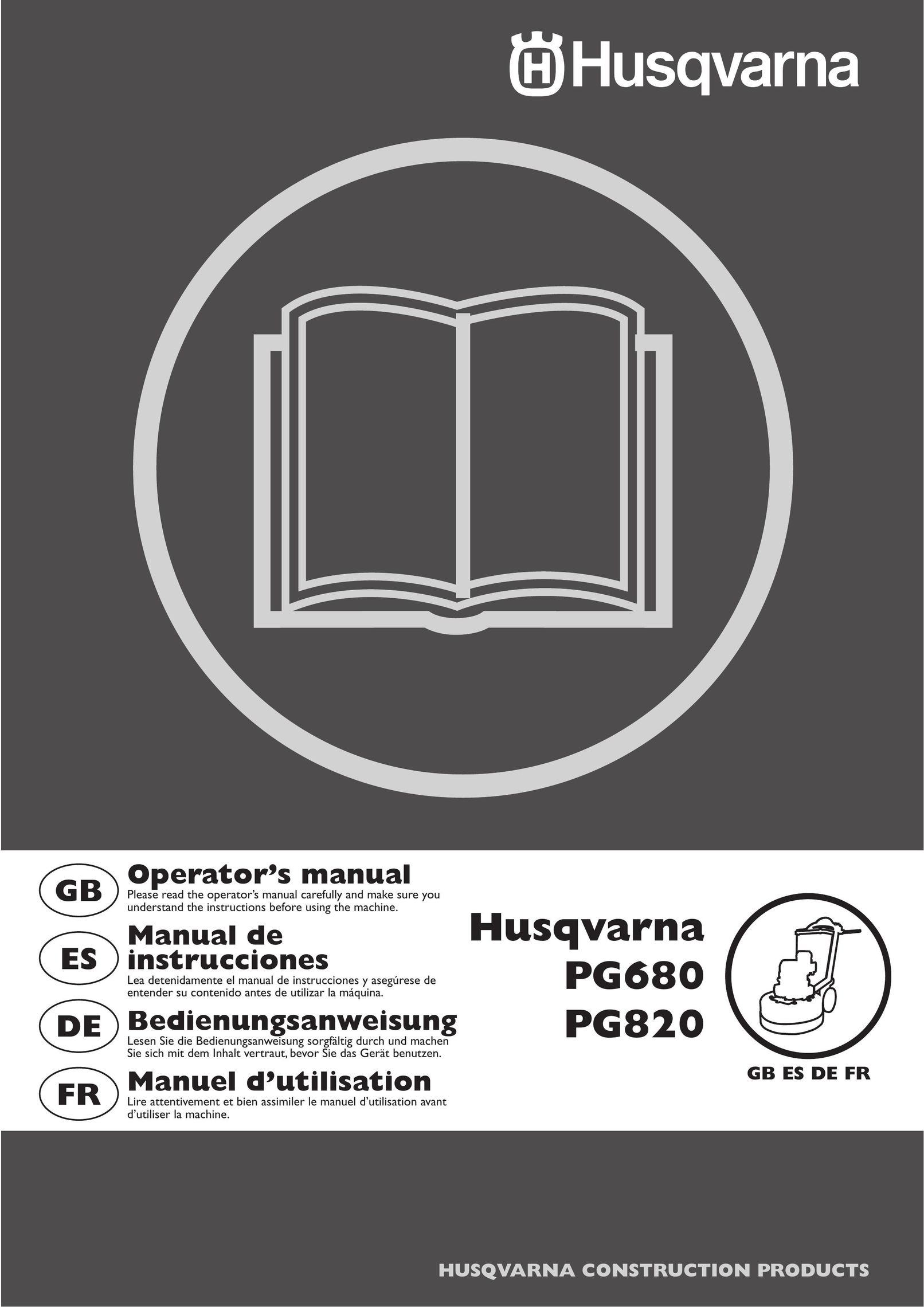 Husqvarna PG820 Grinder User Manual