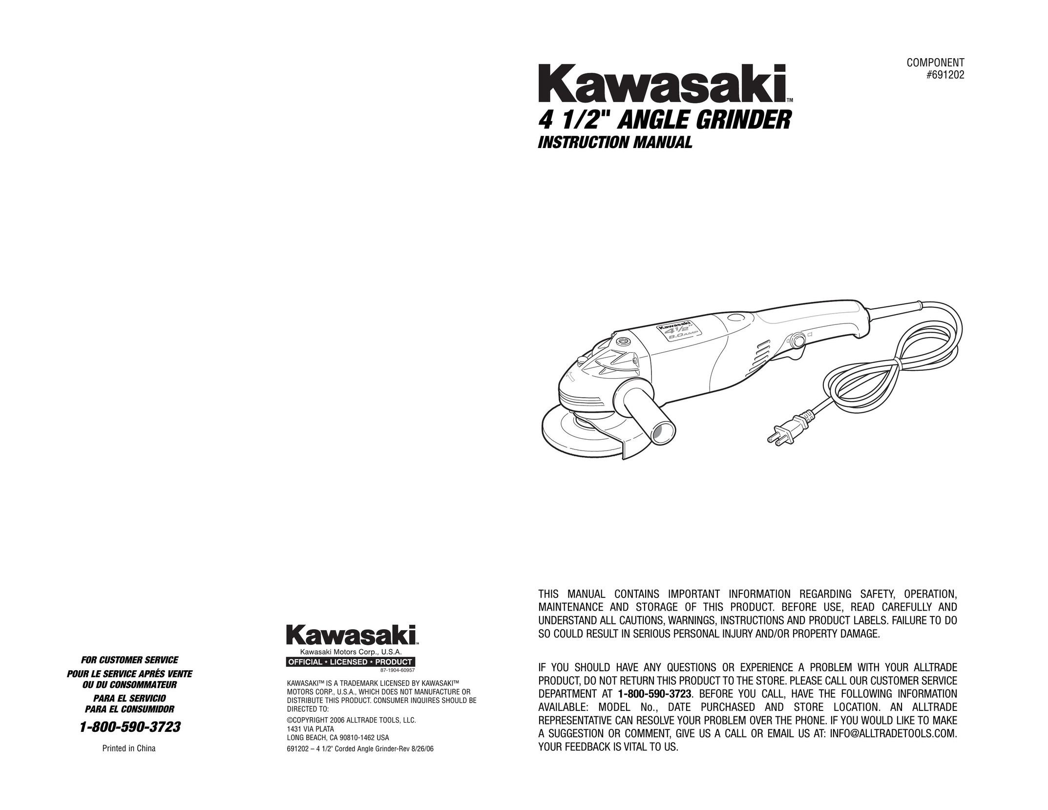 Kawasaki 691202 Grinder User Manual
