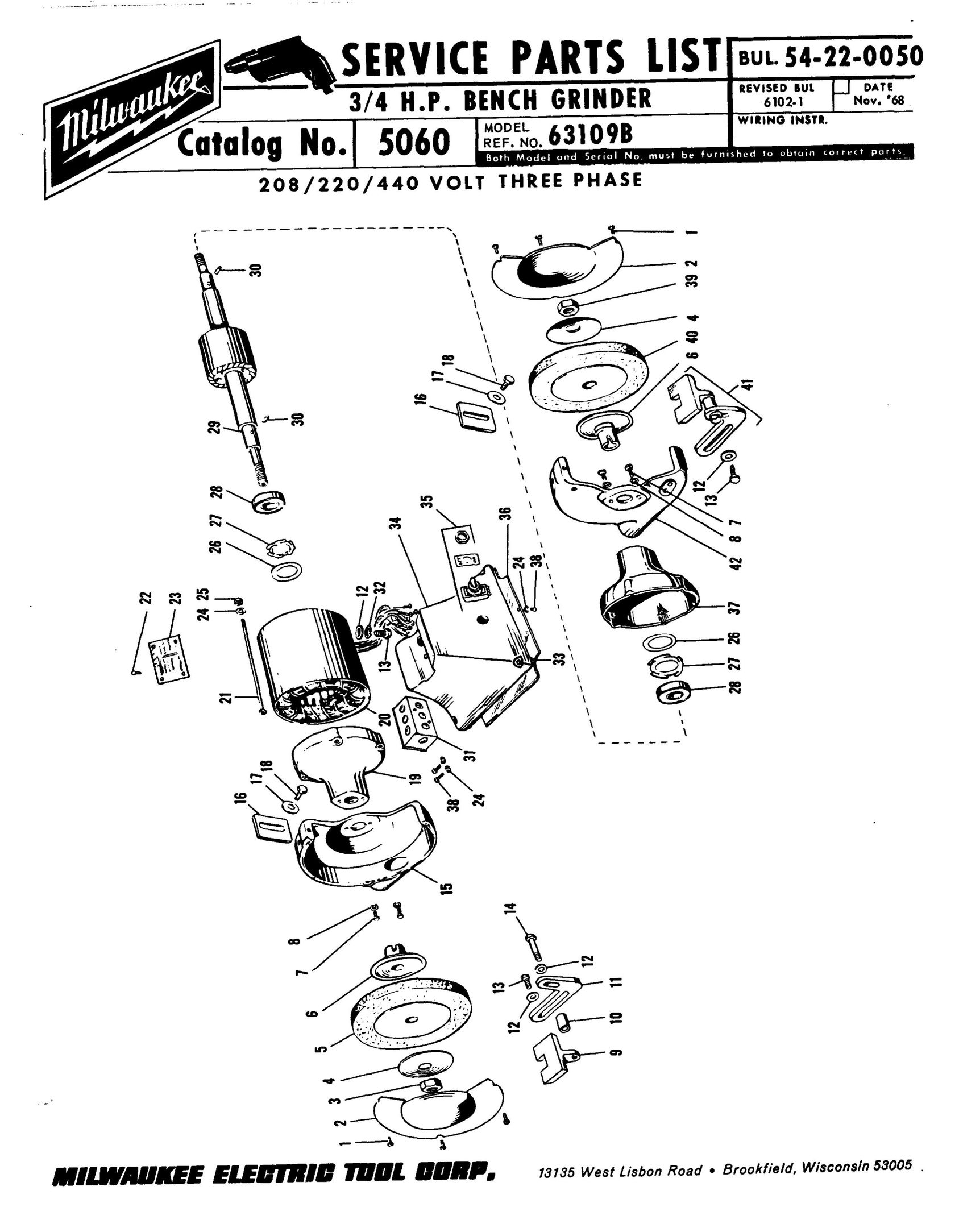 Milwaukee 63109B Grinder User Manual