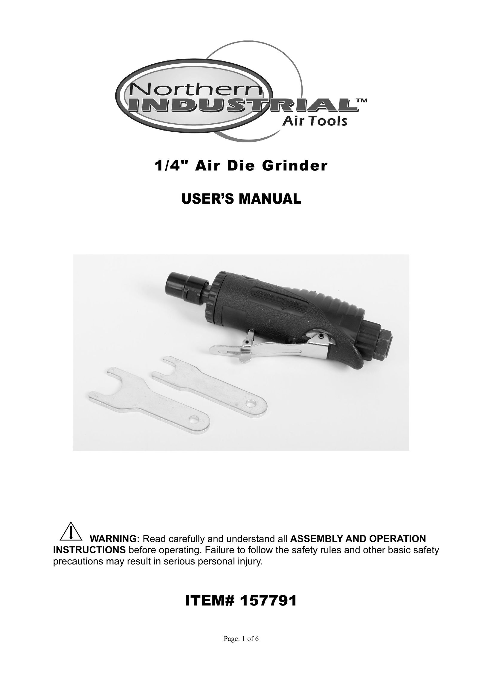 Northern Industrial Tools 157791 Grinder User Manual