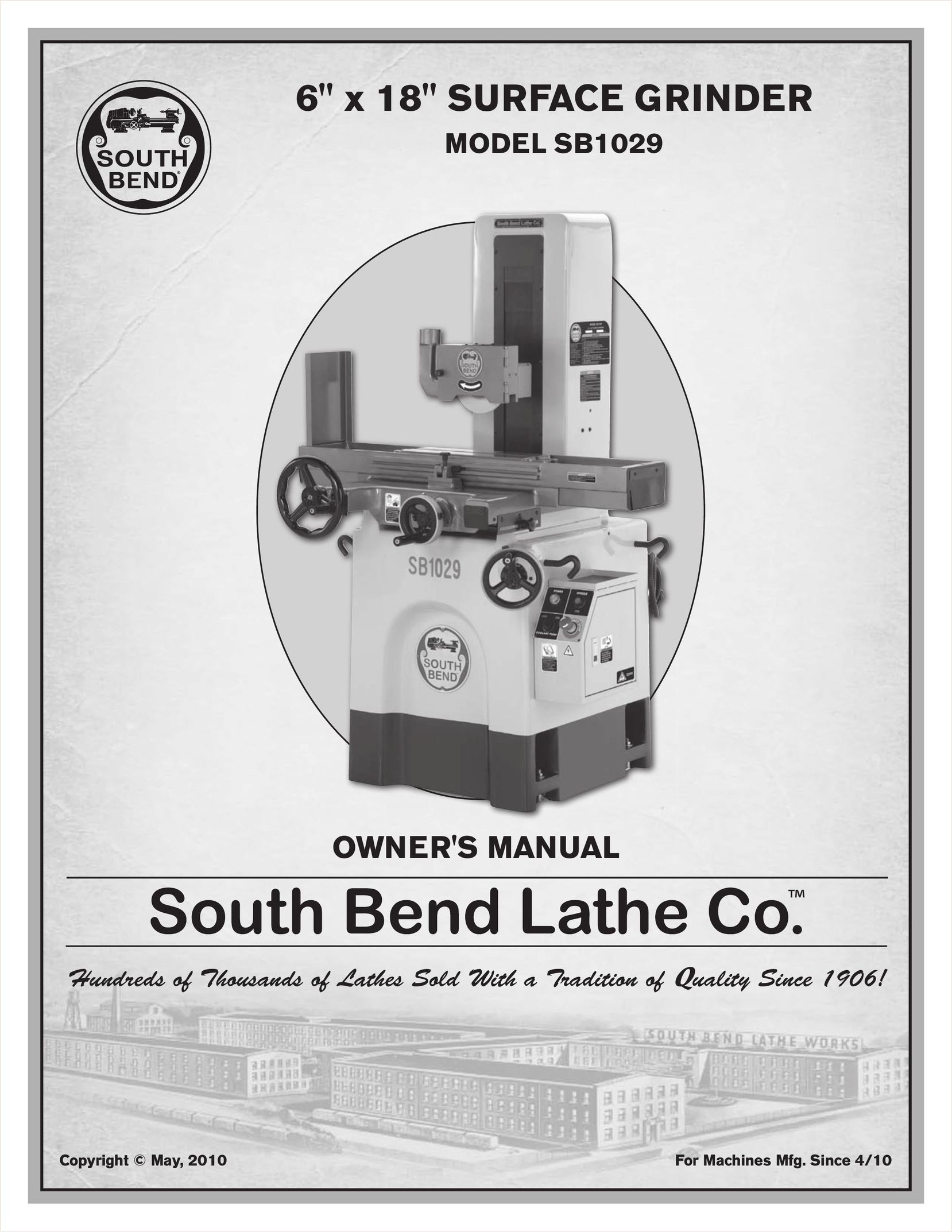Southbend SB1029 Grinder User Manual