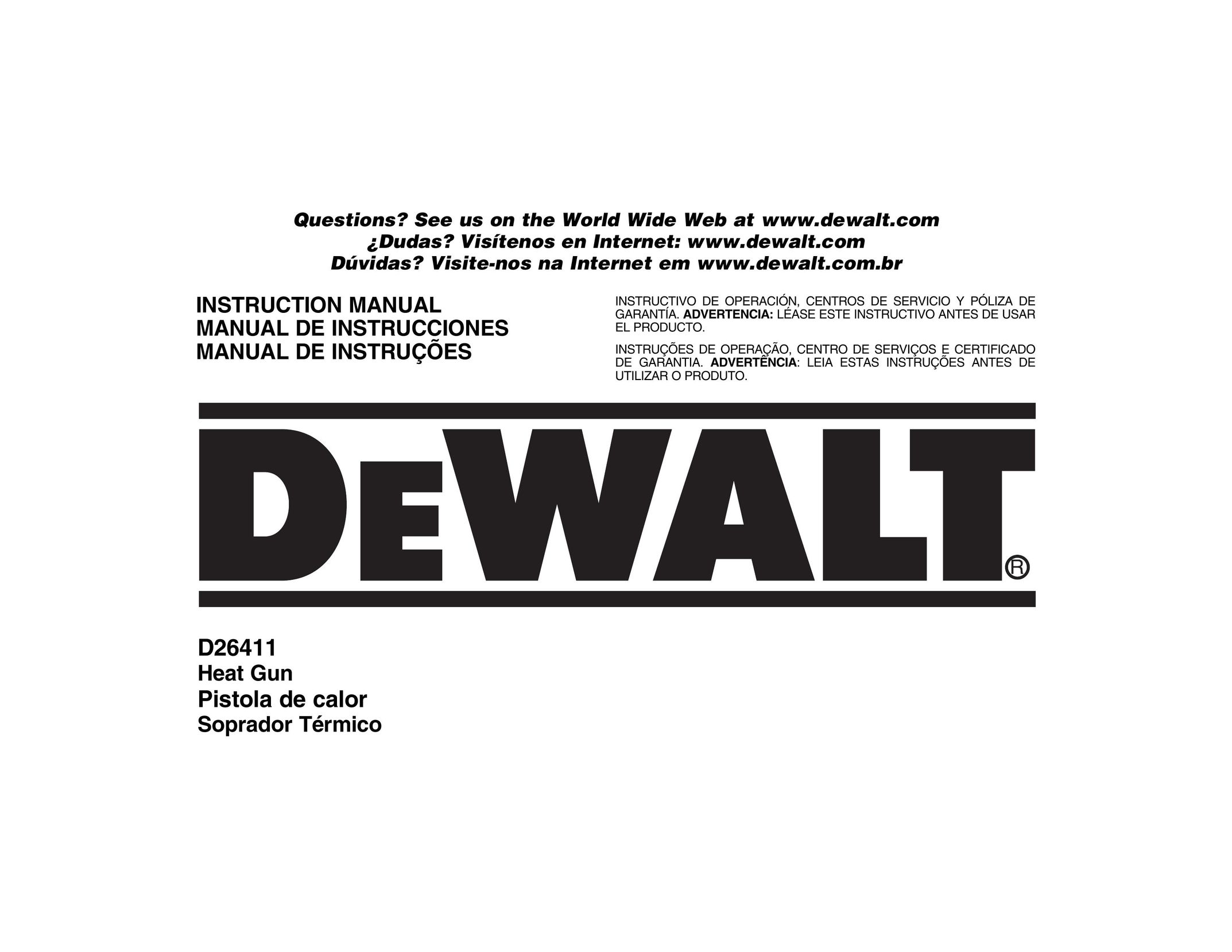 DeWalt D26411 Heat Gun User Manual