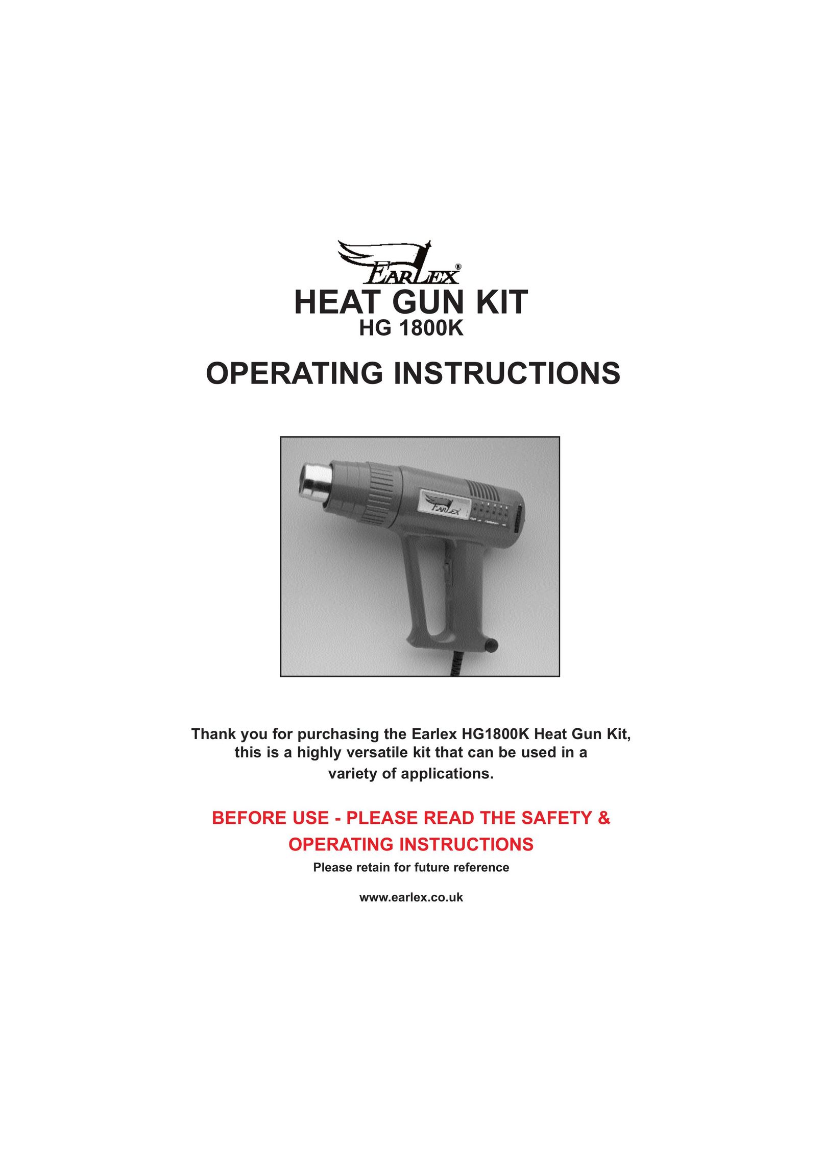 Earlex HG 1800K Heat Gun User Manual