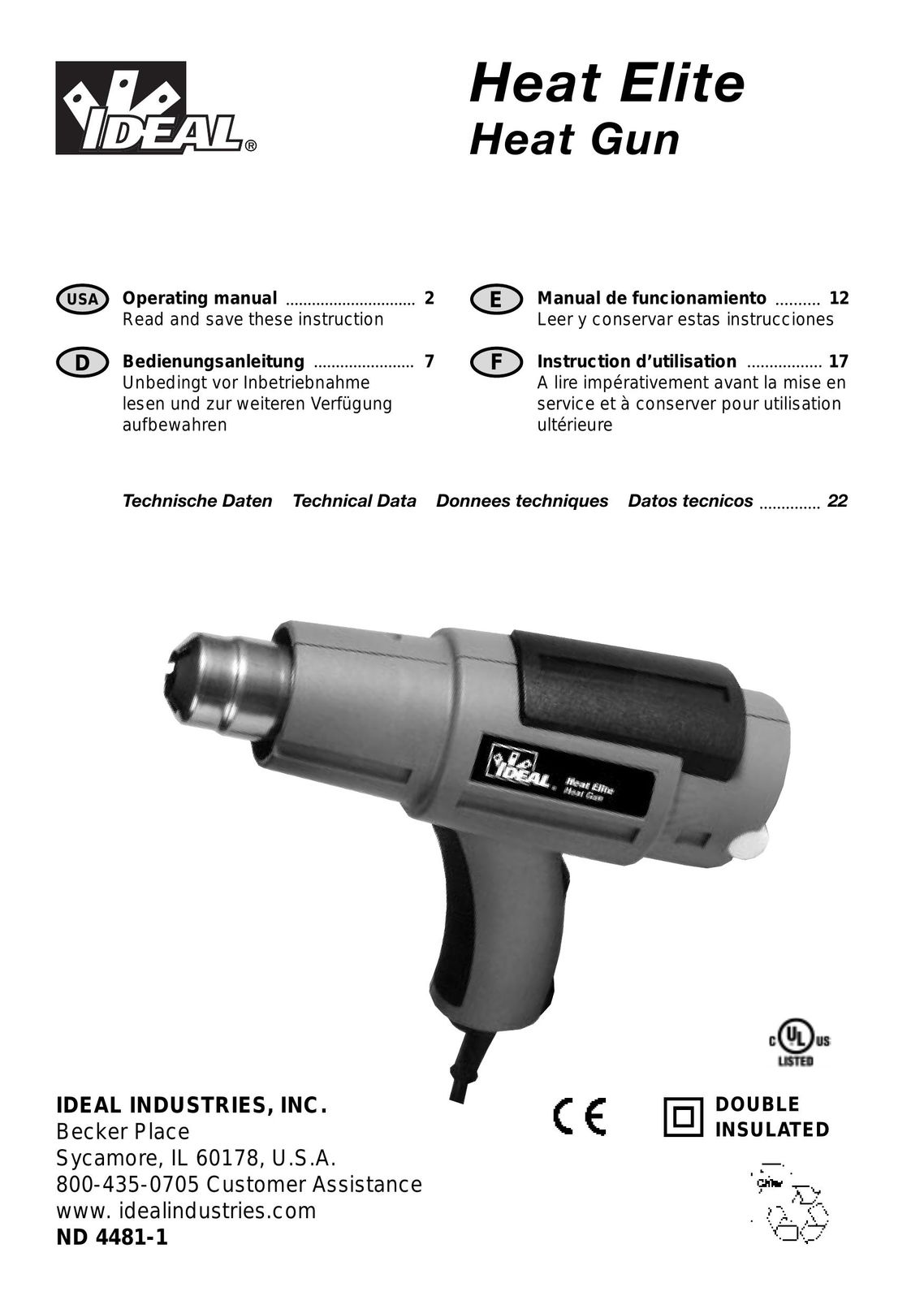 IDEAL INDUSTRIES Heat Gun Heat Gun User Manual