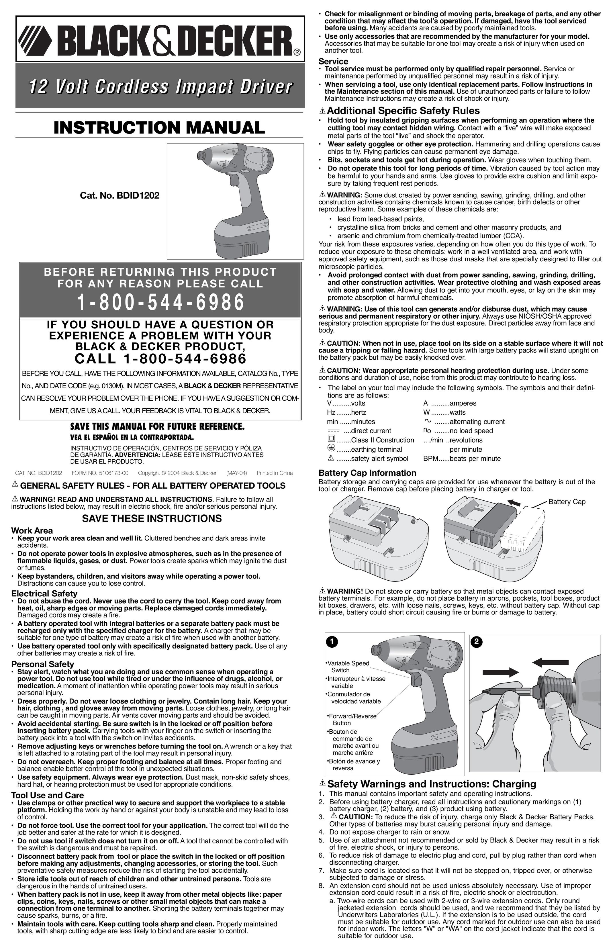 Black & Decker 5106173-00 Impact Driver User Manual