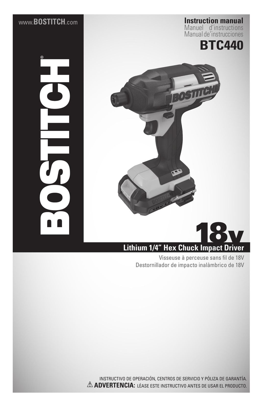 Bostitch BTC440LB Impact Driver User Manual