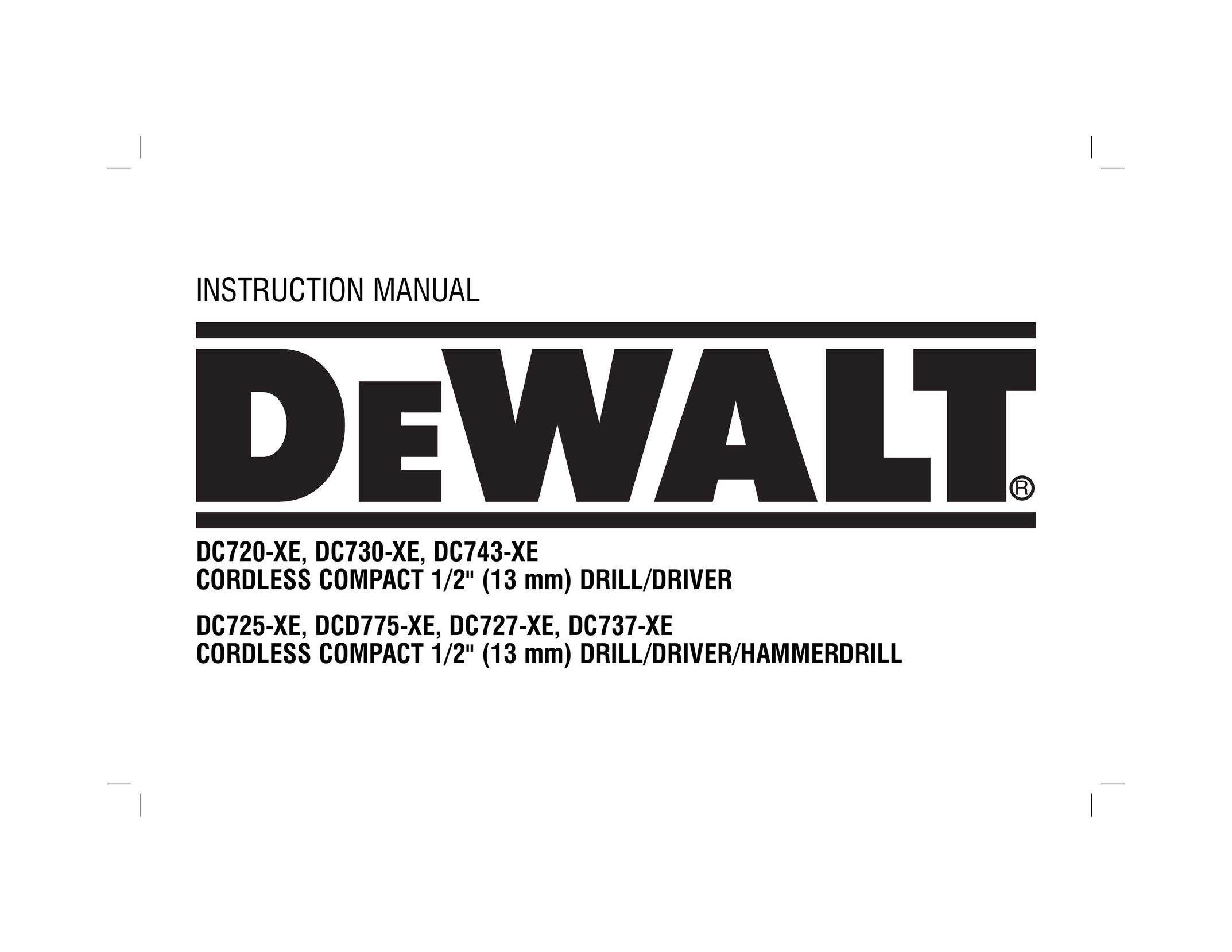 DeWalt DCD775KLR Impact Driver User Manual
