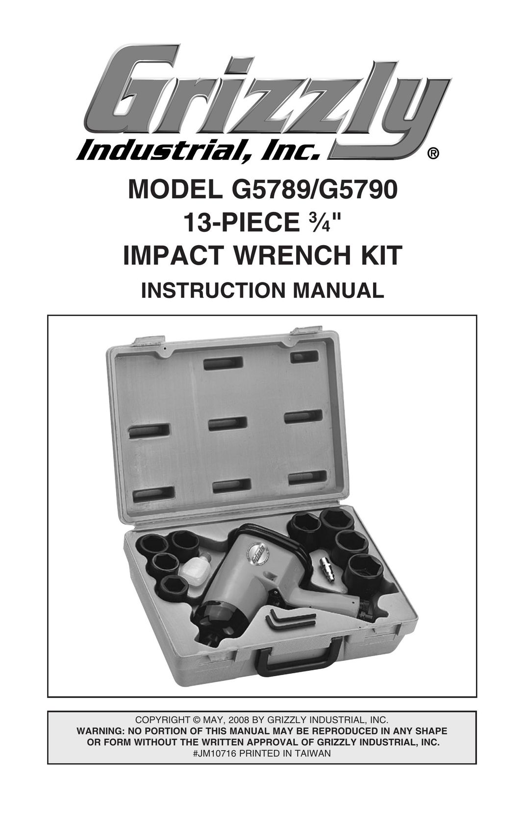 Grizzly G5789 Impact Driver User Manual