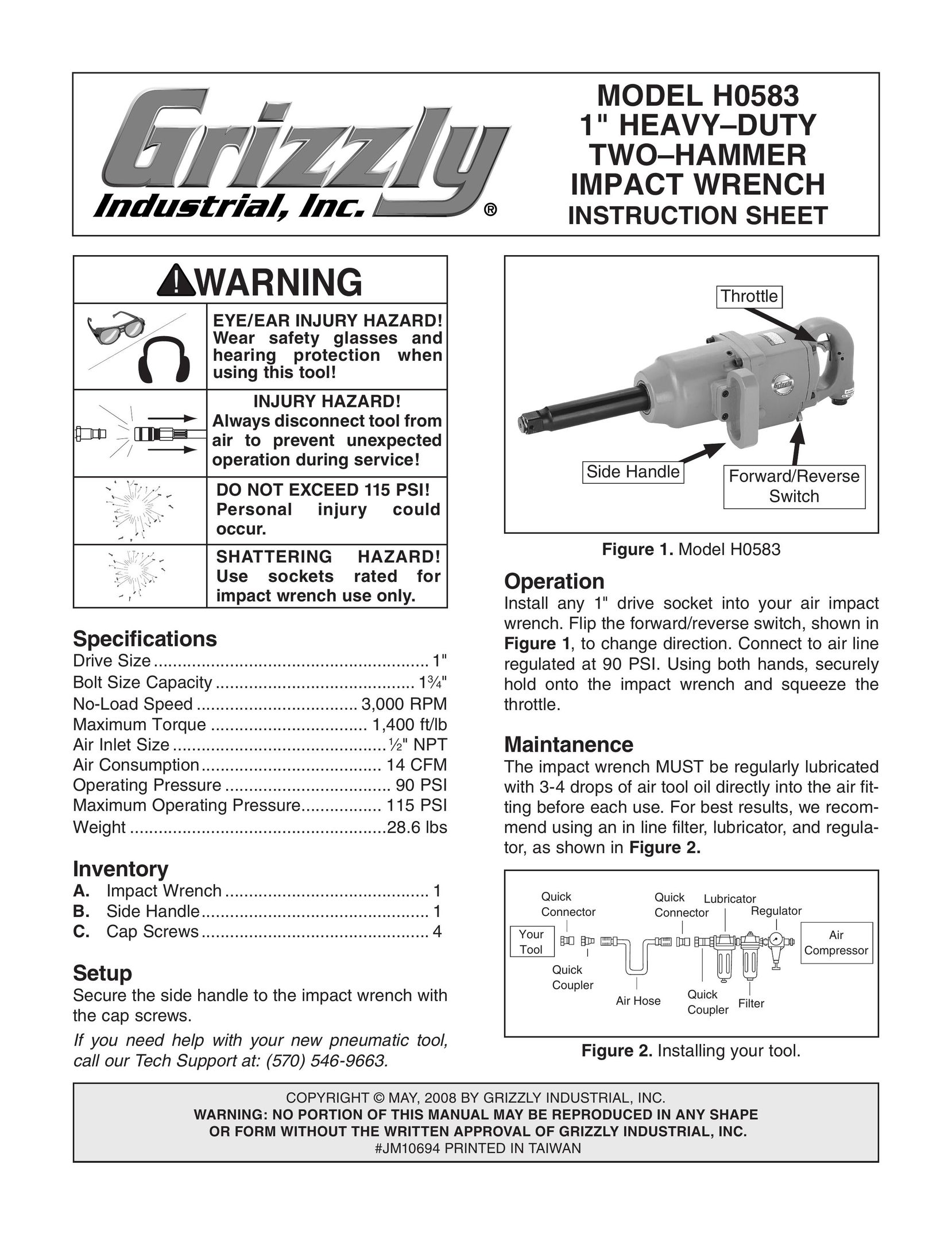 Grizzly H0583 Impact Driver User Manual
