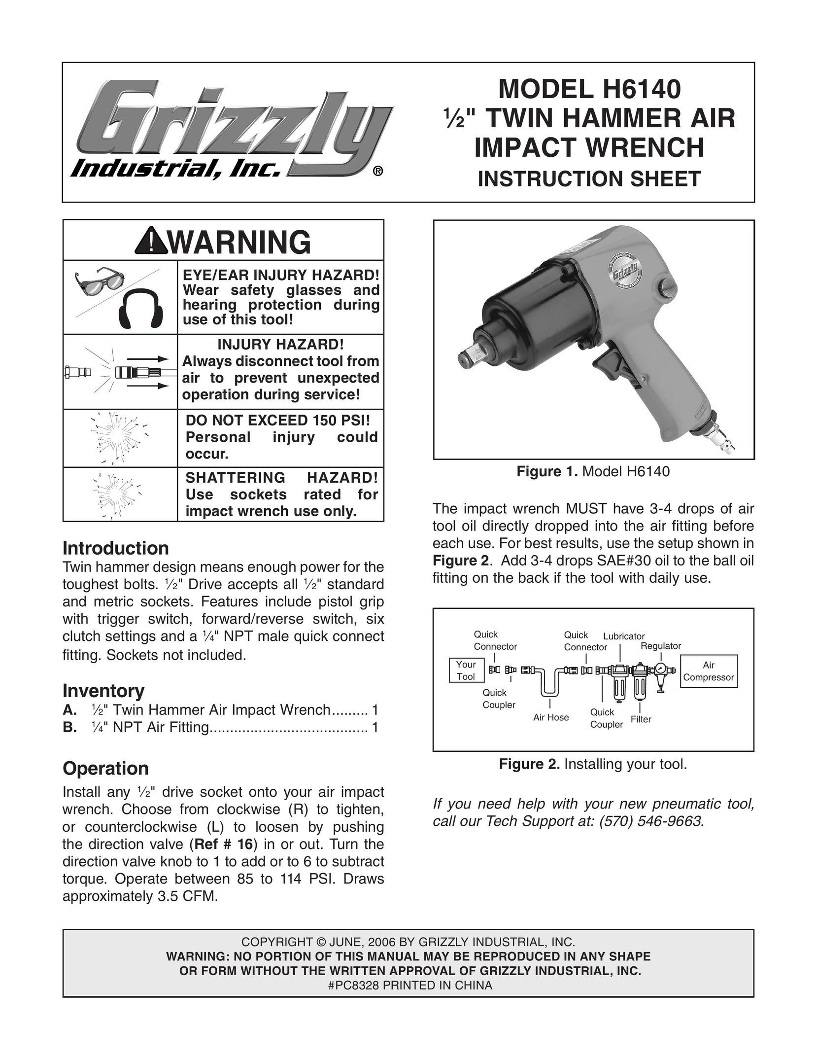 Grizzly h6140 Impact Driver User Manual