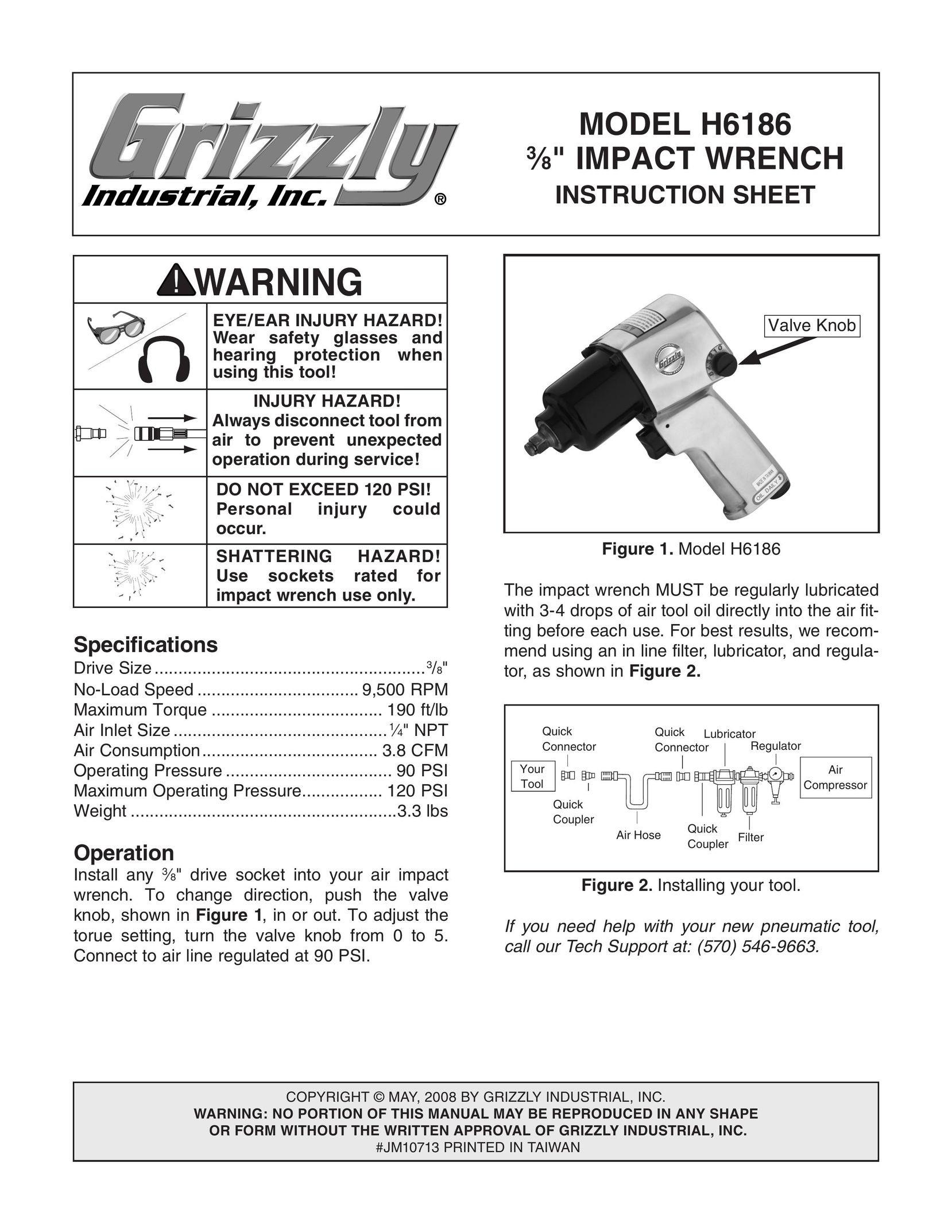 Grizzly H6186 Impact Driver User Manual