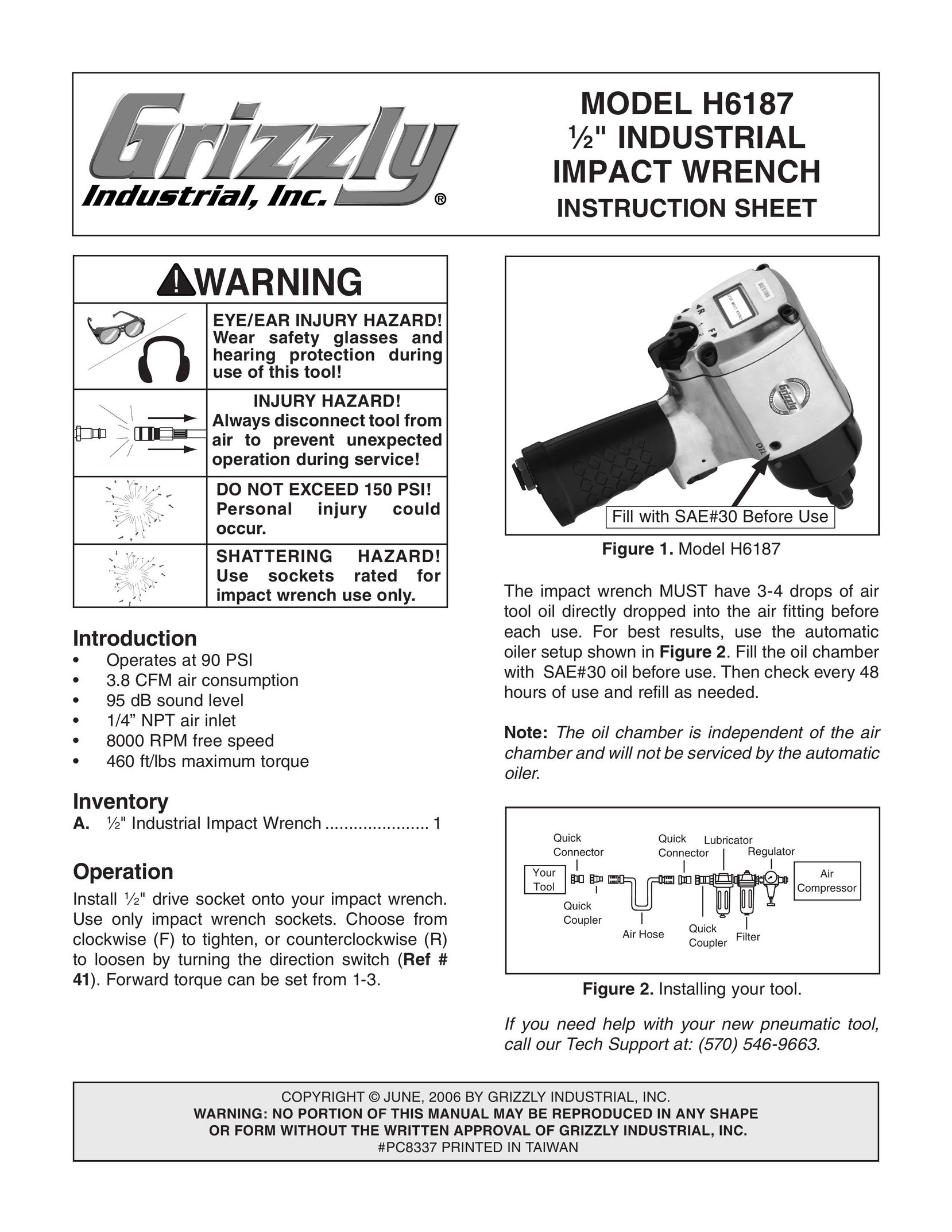Grizzly H6187 Impact Driver User Manual