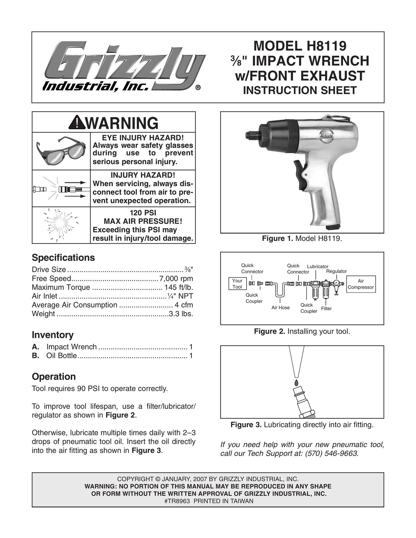 Grizzly H8119 Impact Driver User Manual