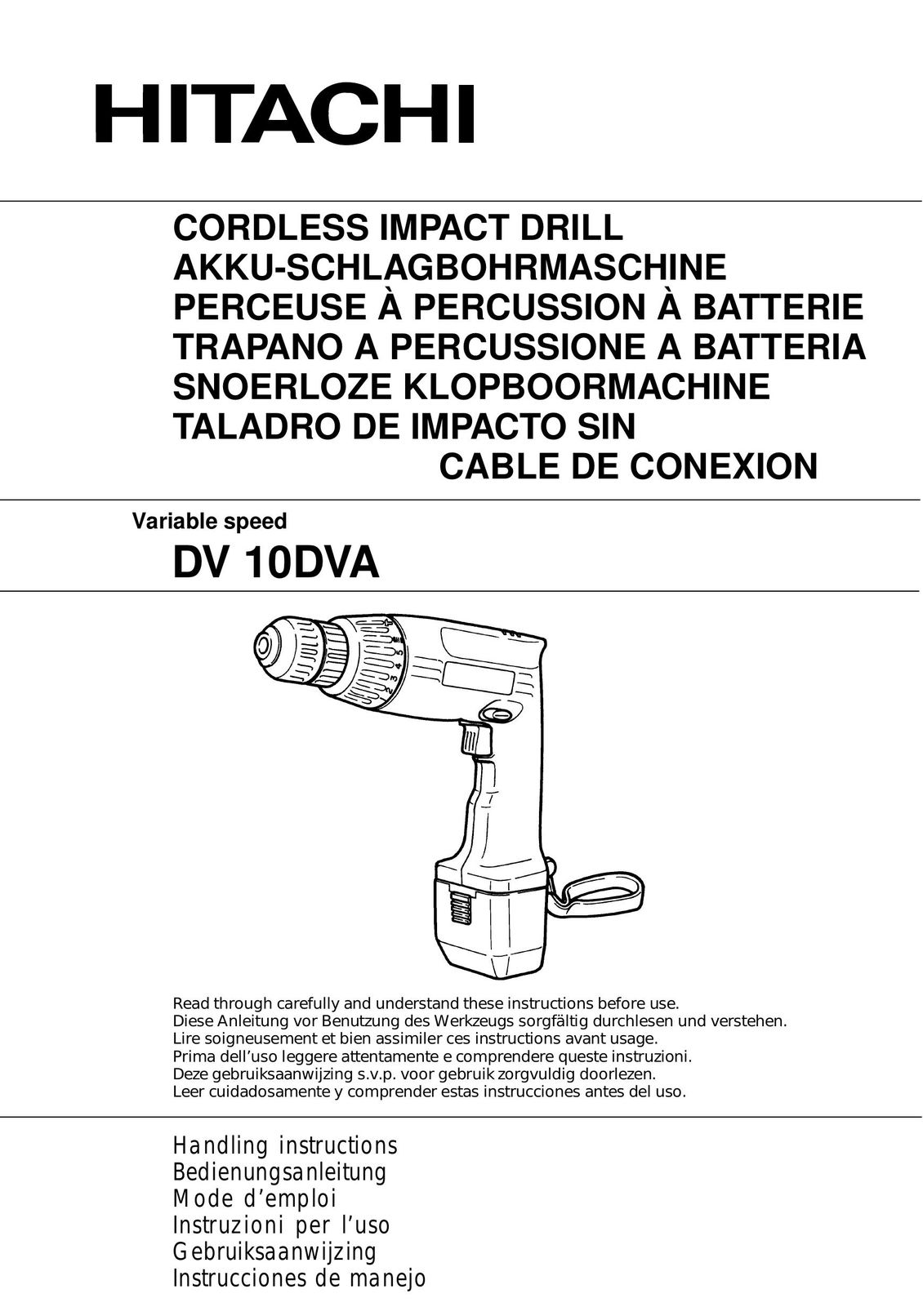 Hitachi DV 10DVA Impact Driver User Manual