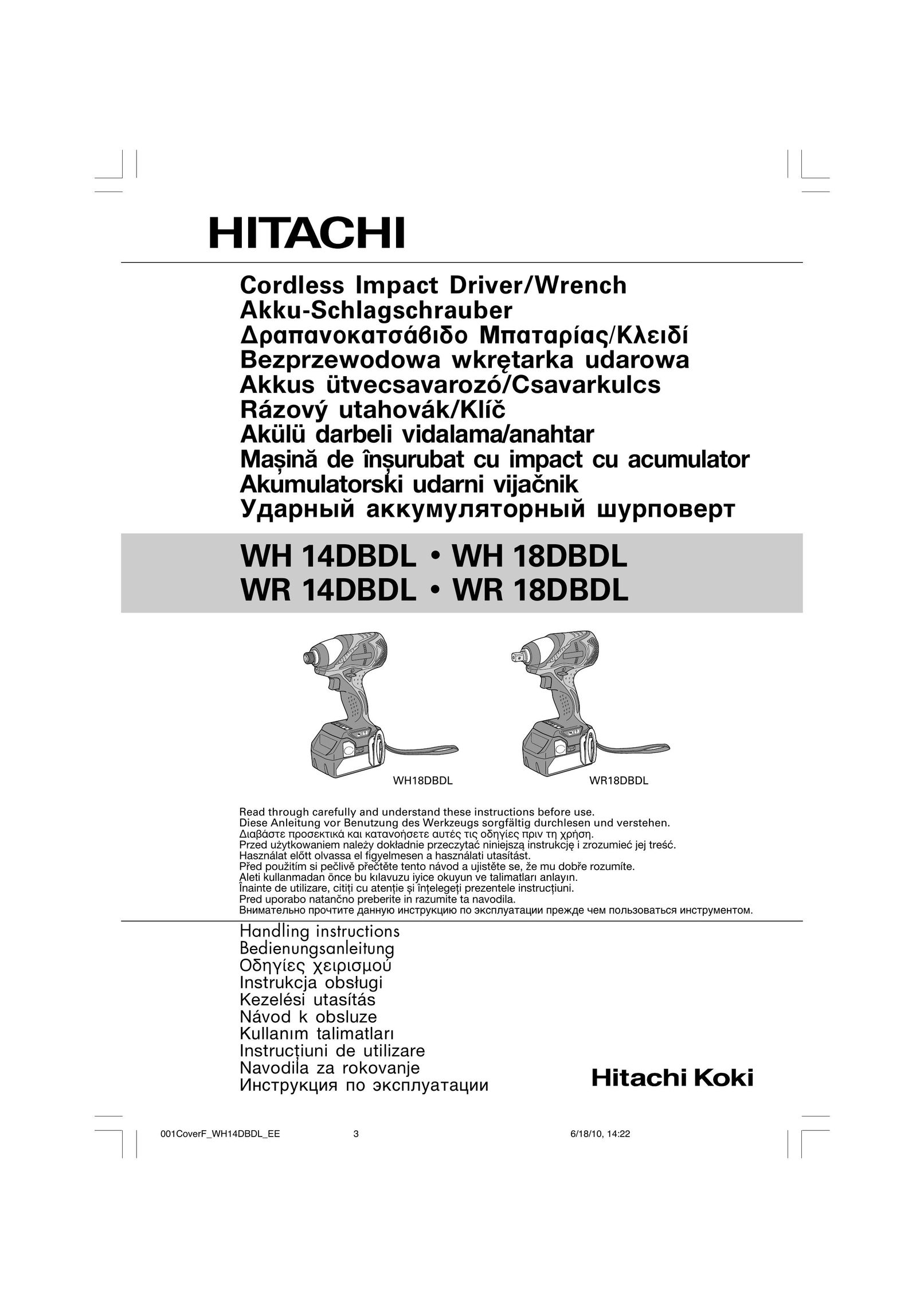 Hitachi WR14DBDL Impact Driver User Manual