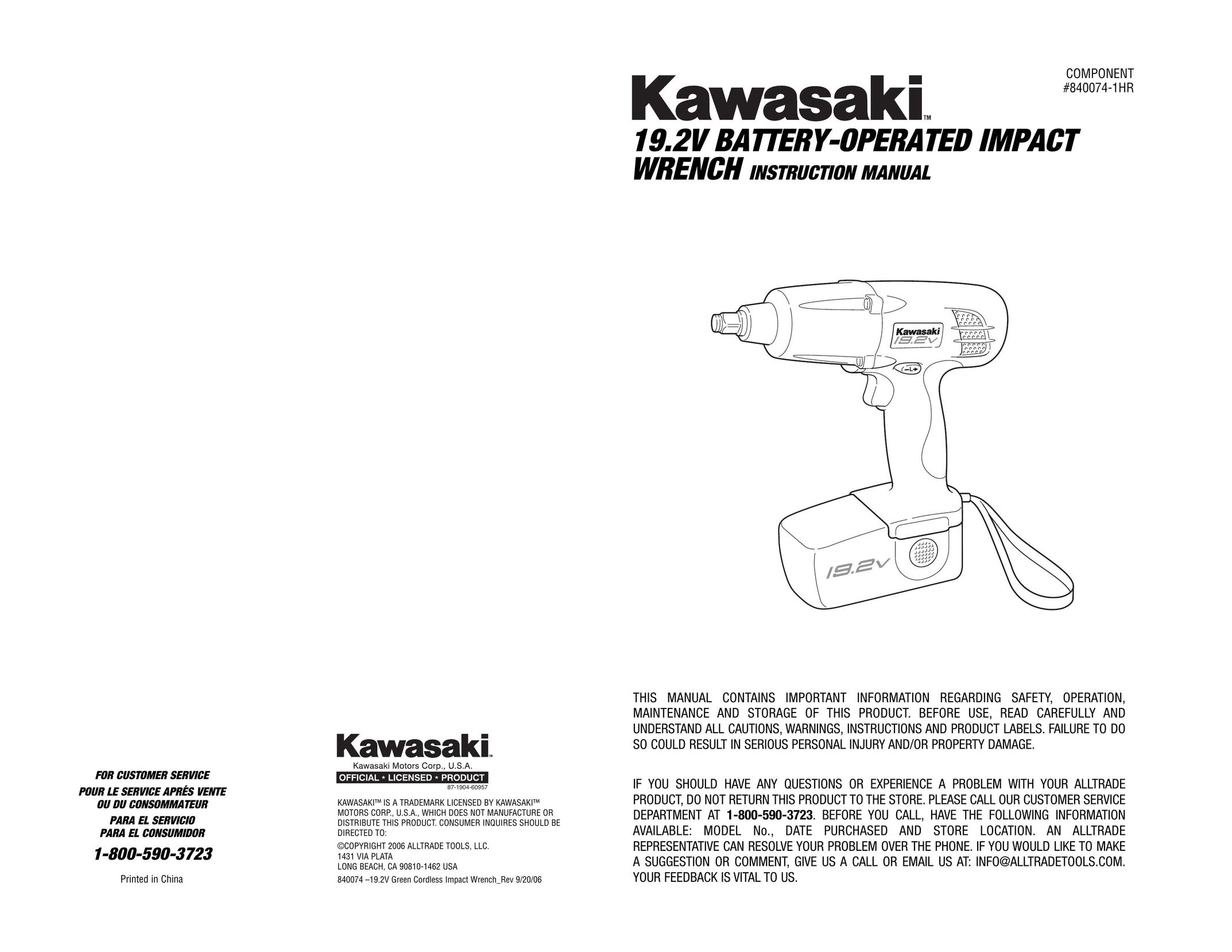 Kawasaki 840074-1HR Impact Driver User Manual