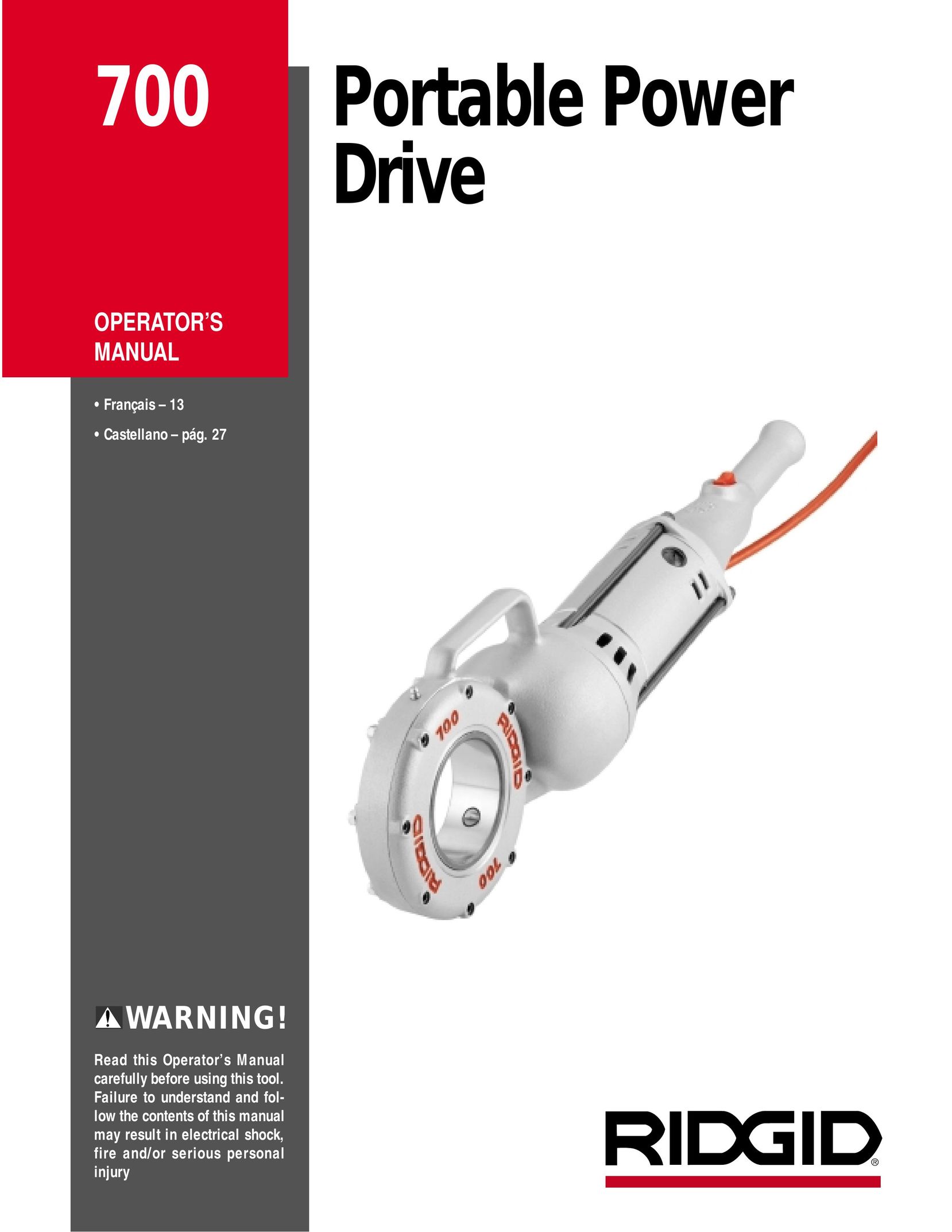 RIDGID 700 Impact Driver User Manual