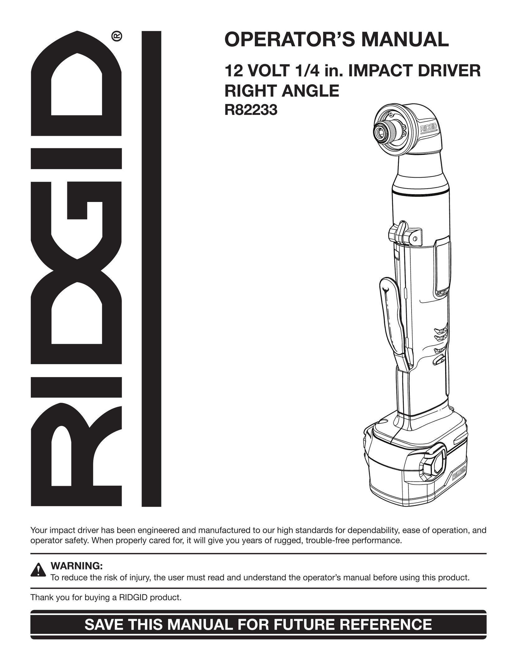 RIDGID R82233 Impact Driver User Manual