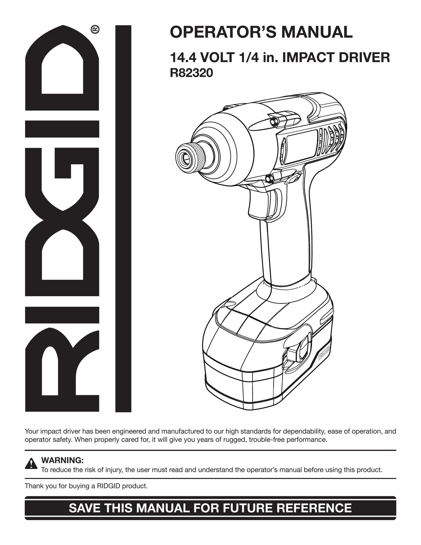 RIDGID R82320 Impact Driver User Manual