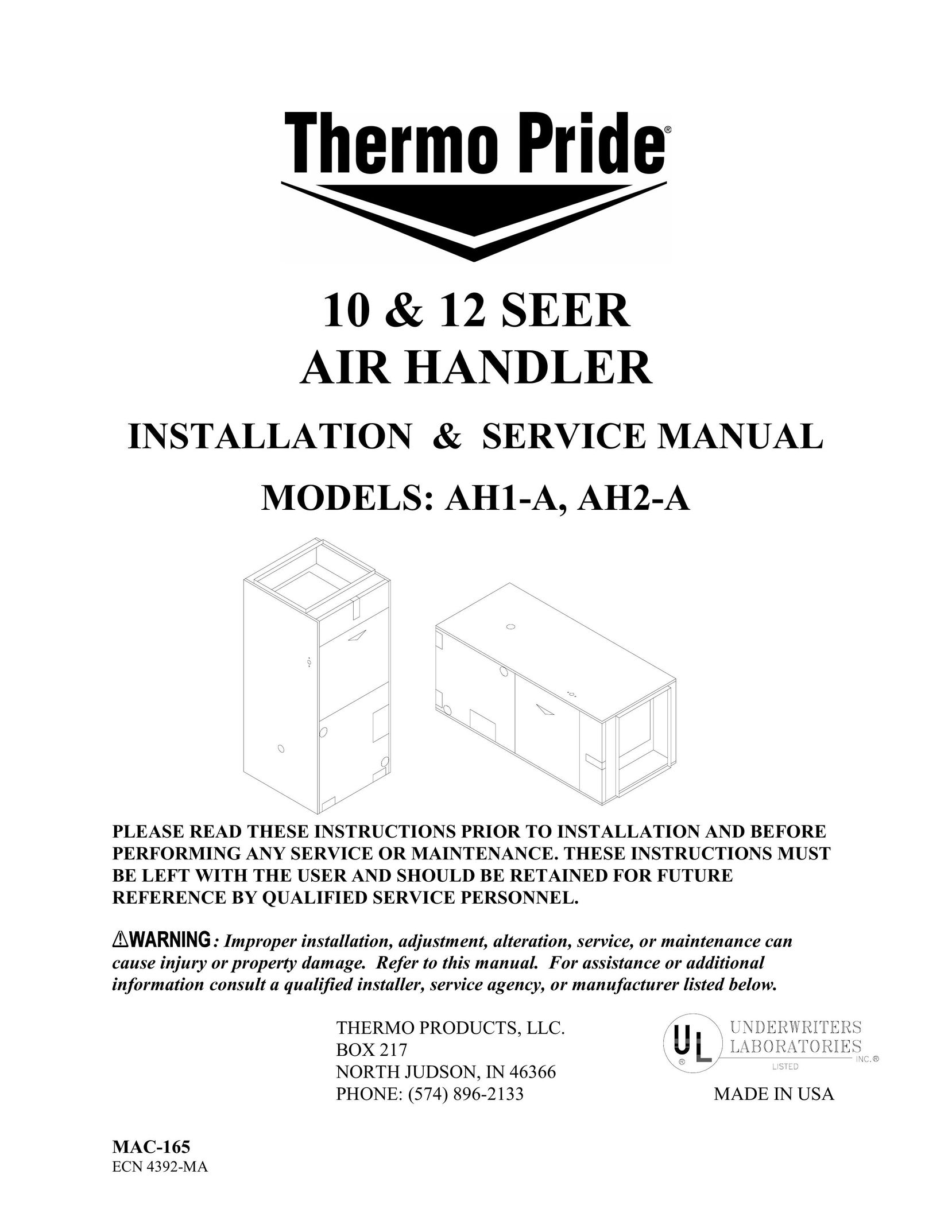 Thermo Products AH1-A Impact Driver User Manual