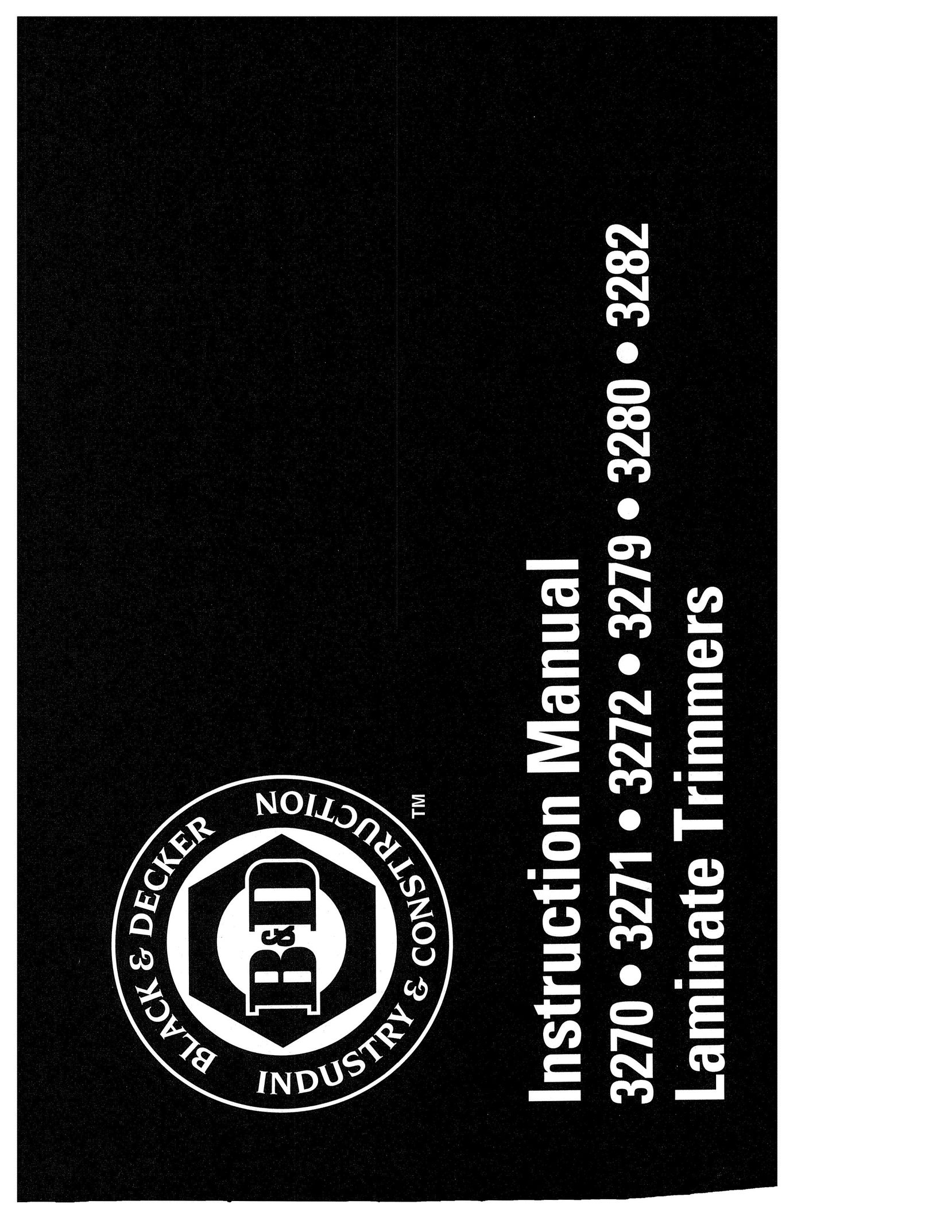 Black & Decker 3282 Laminate Trimmer User Manual