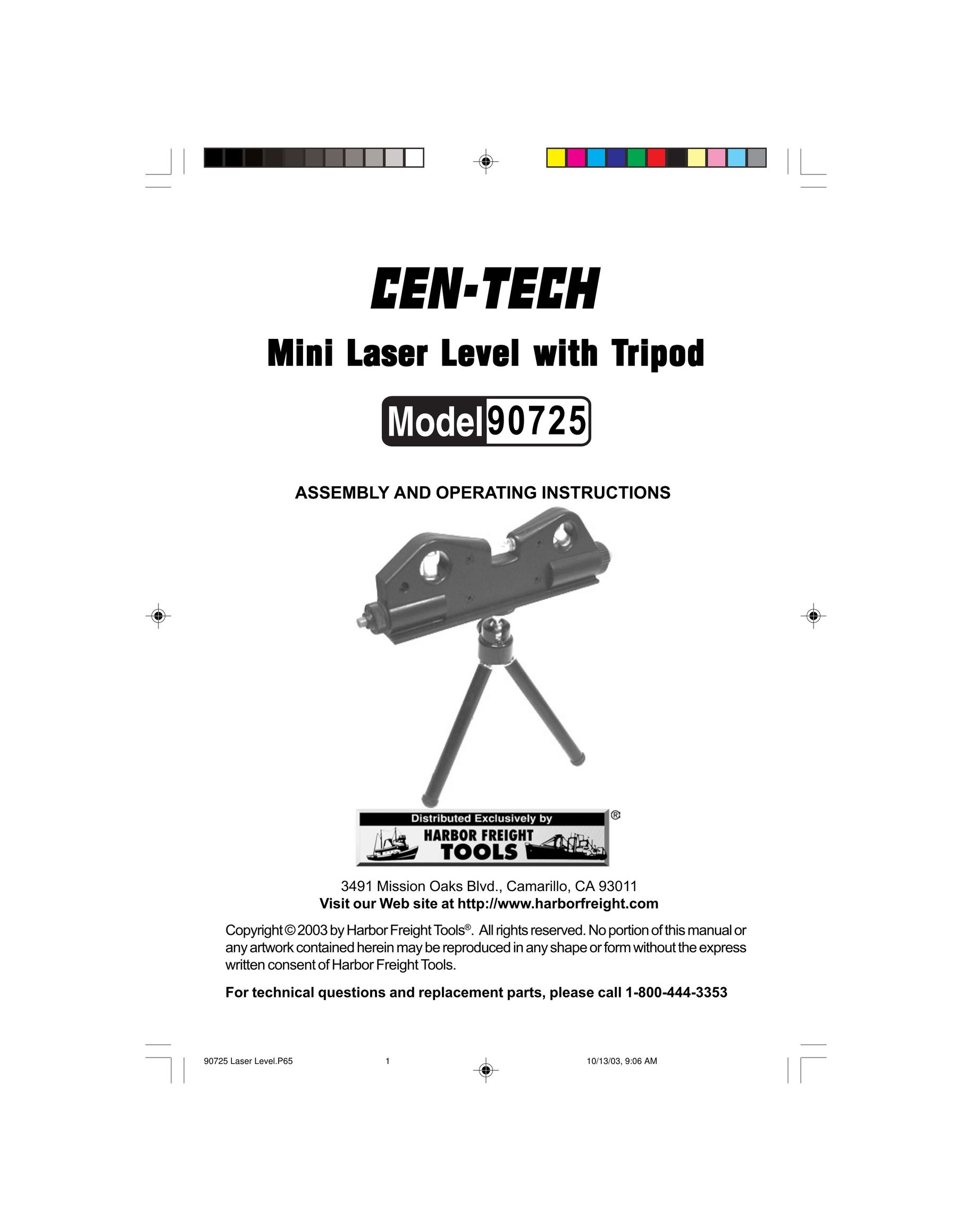 Harbor Freight Tools 90725 Laser Level User Manual