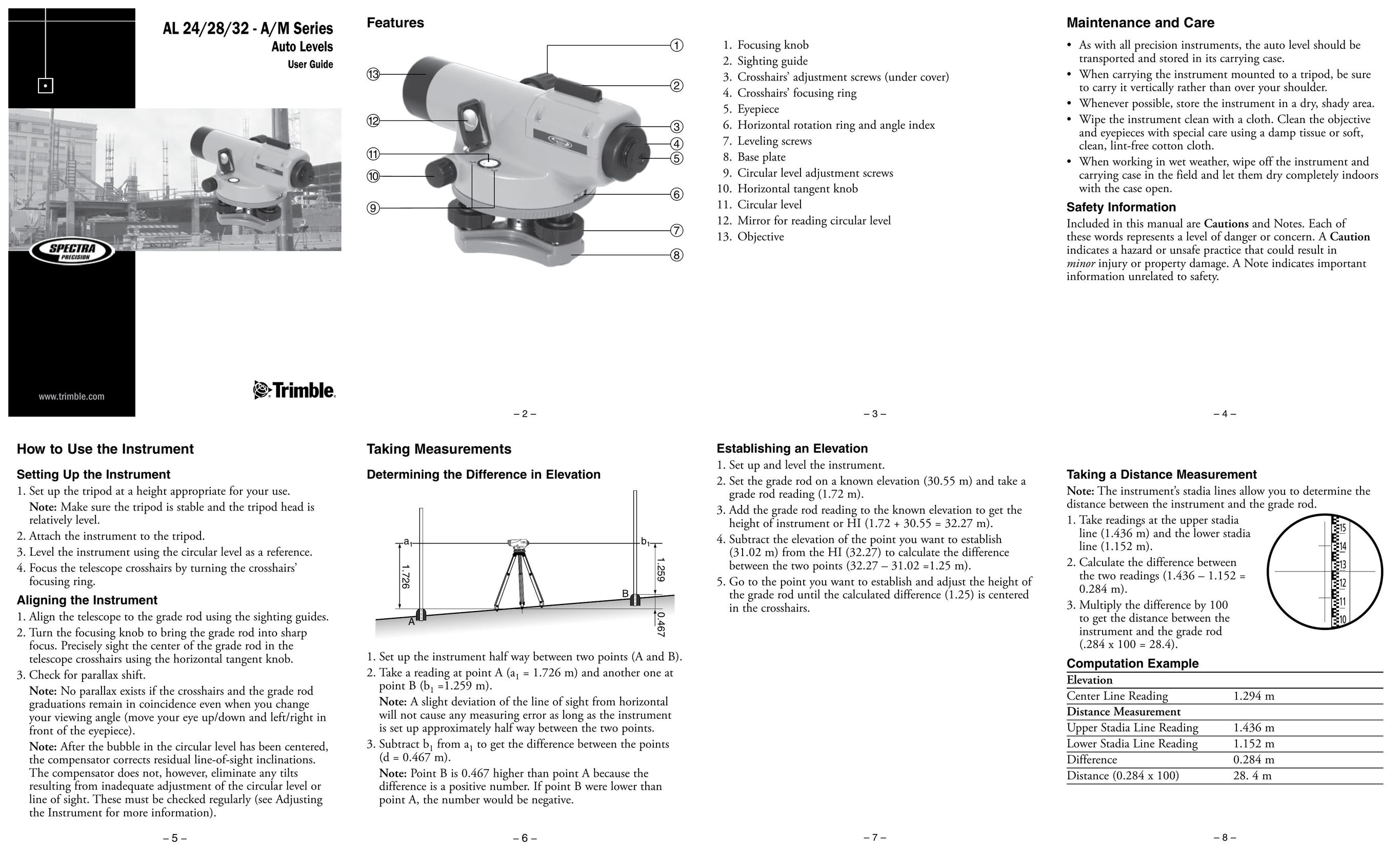Spectra AL24A Laser Level User Manual