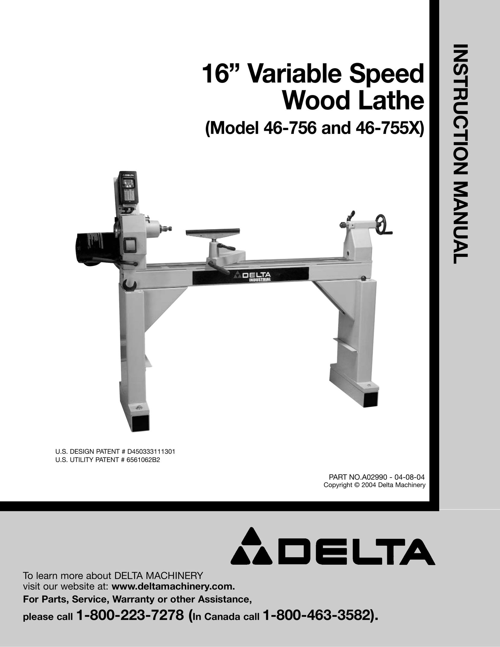 Delta 46-755X Lathe User Manual
