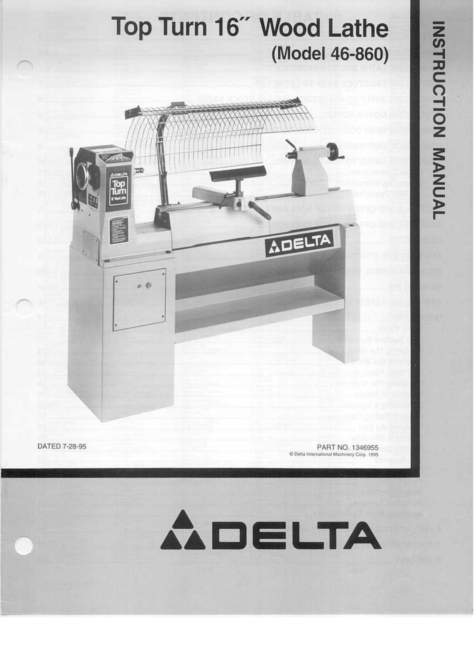 Delta 46-860 Lathe User Manual