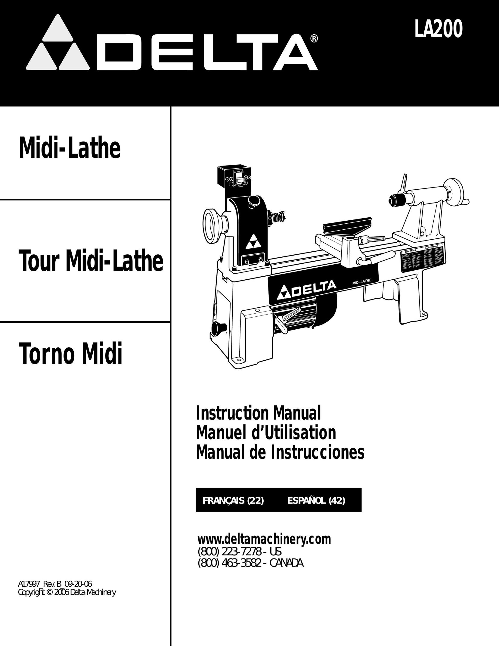 DeWalt LA200 Lathe User Manual