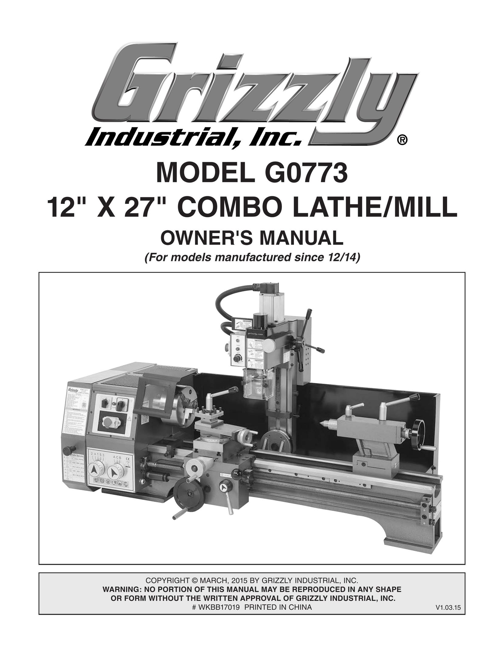 Grizzly 60773 Lathe User Manual
